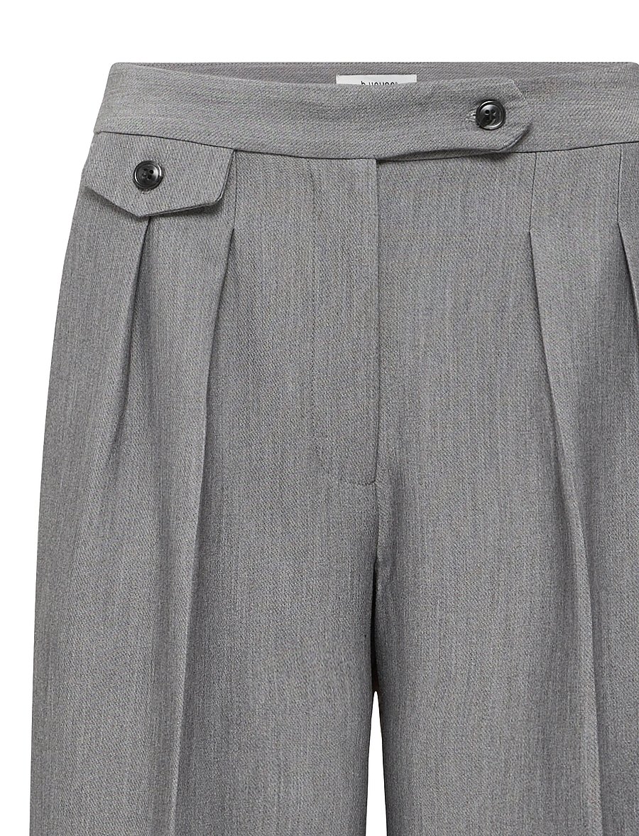 b.young - BYEARL WIDE PANTS - hosen mit weitem bein - mid grey melange - 2