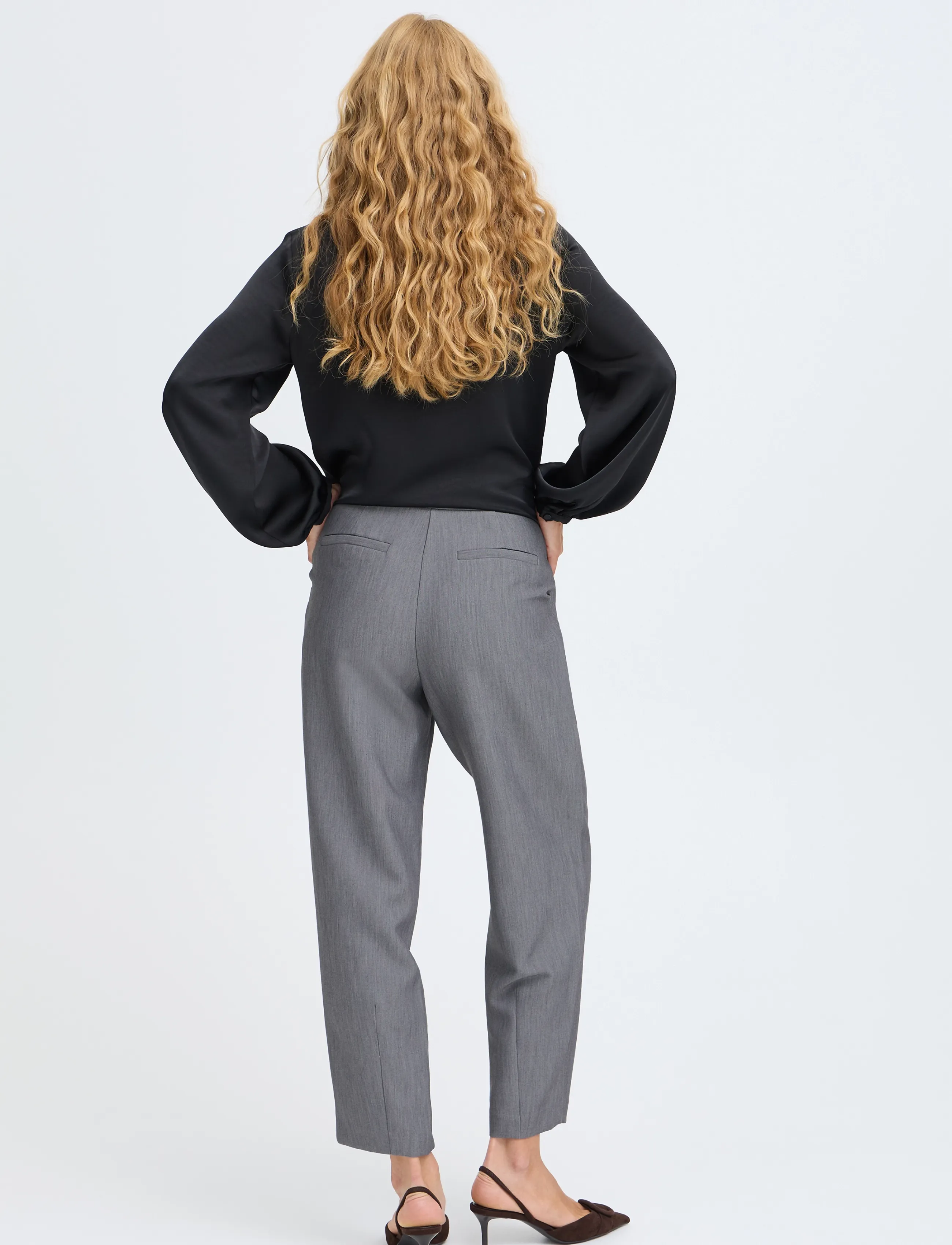 b.young - BYEARL DART PANTS - tailored trousers - mid grey melange - 5