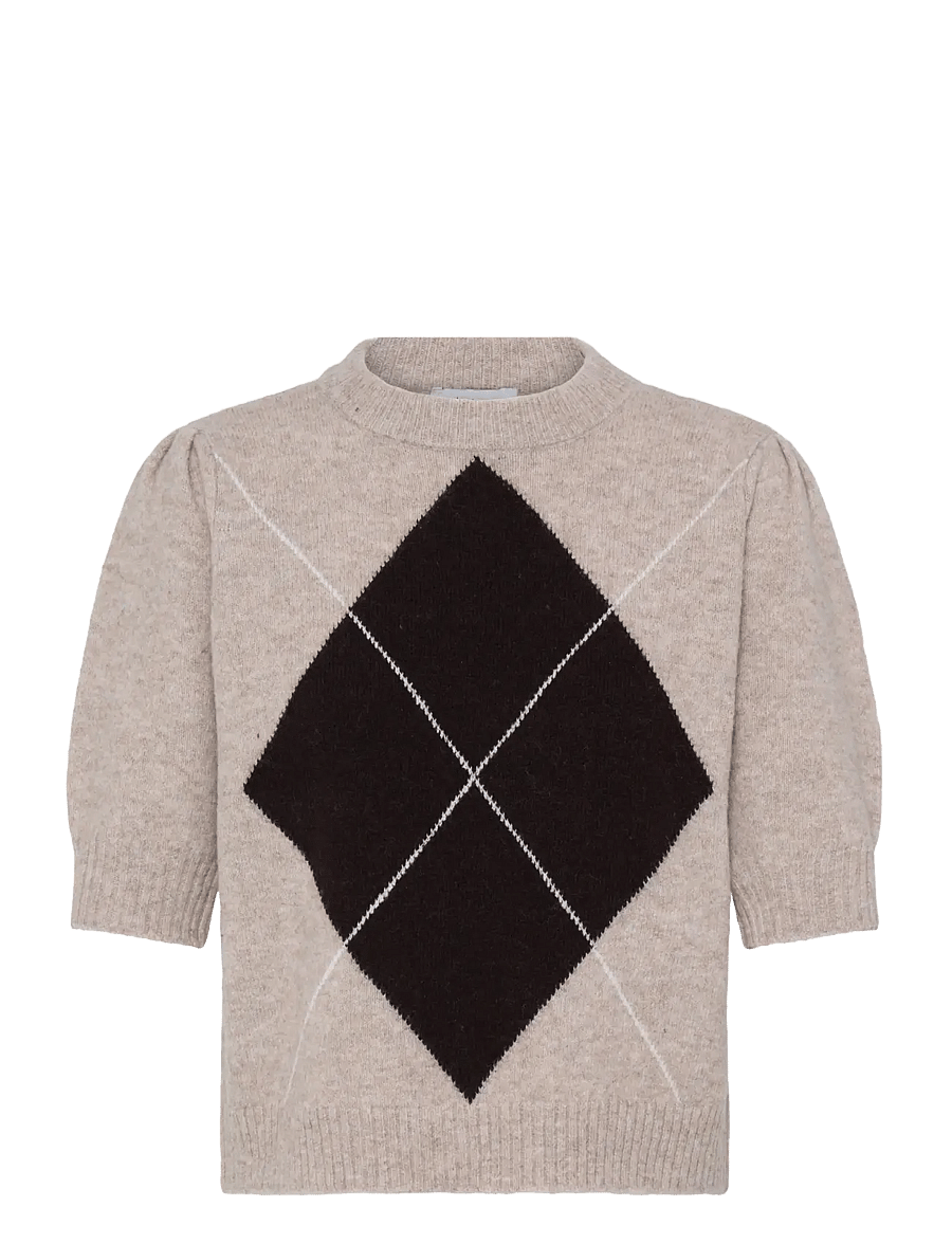 b.young - BYOSMILLA SS JUMPER - pullover - humus mel. argyle - 1