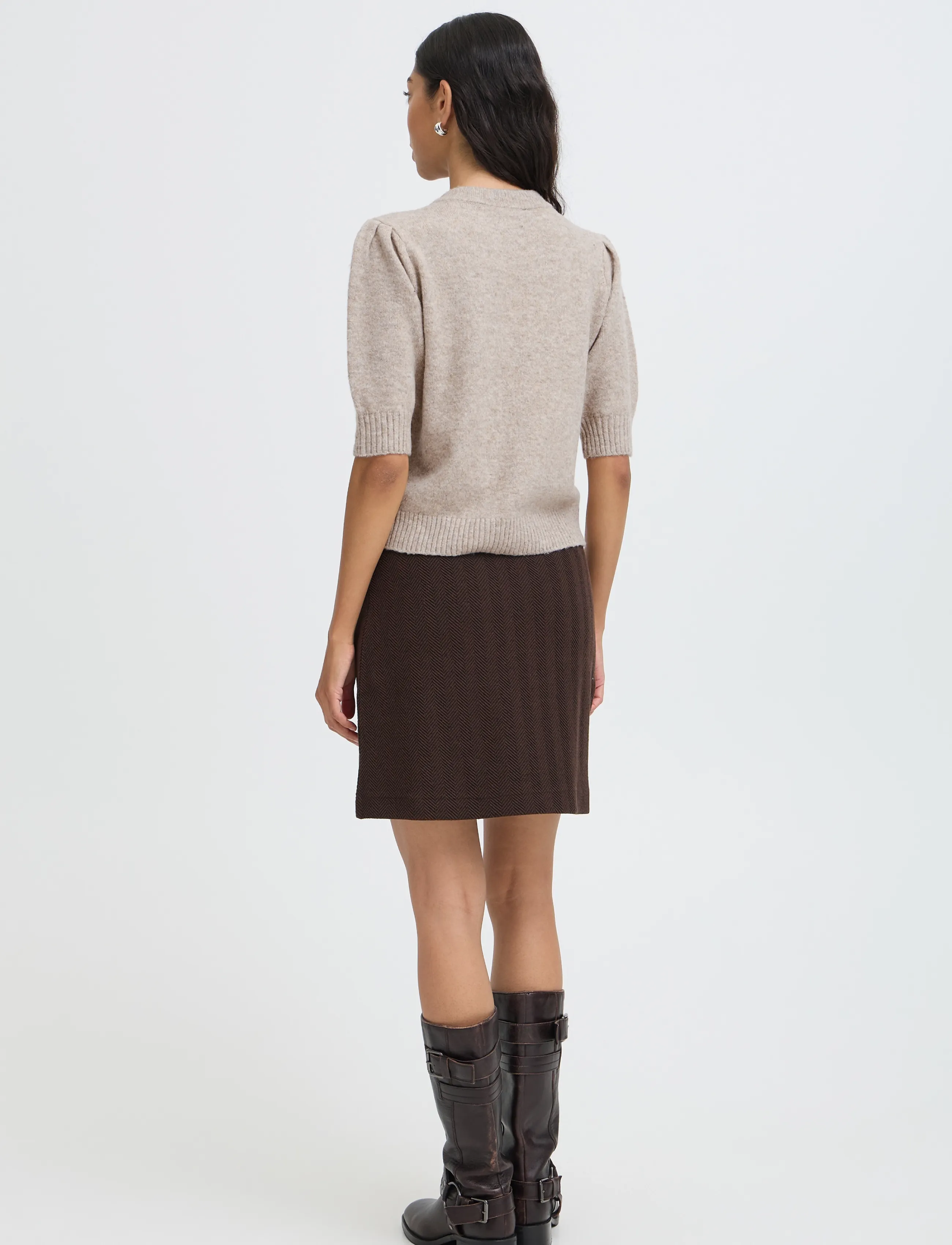 b.young - BYOSMILLA SS JUMPER - pullover - humus mel. argyle - 4