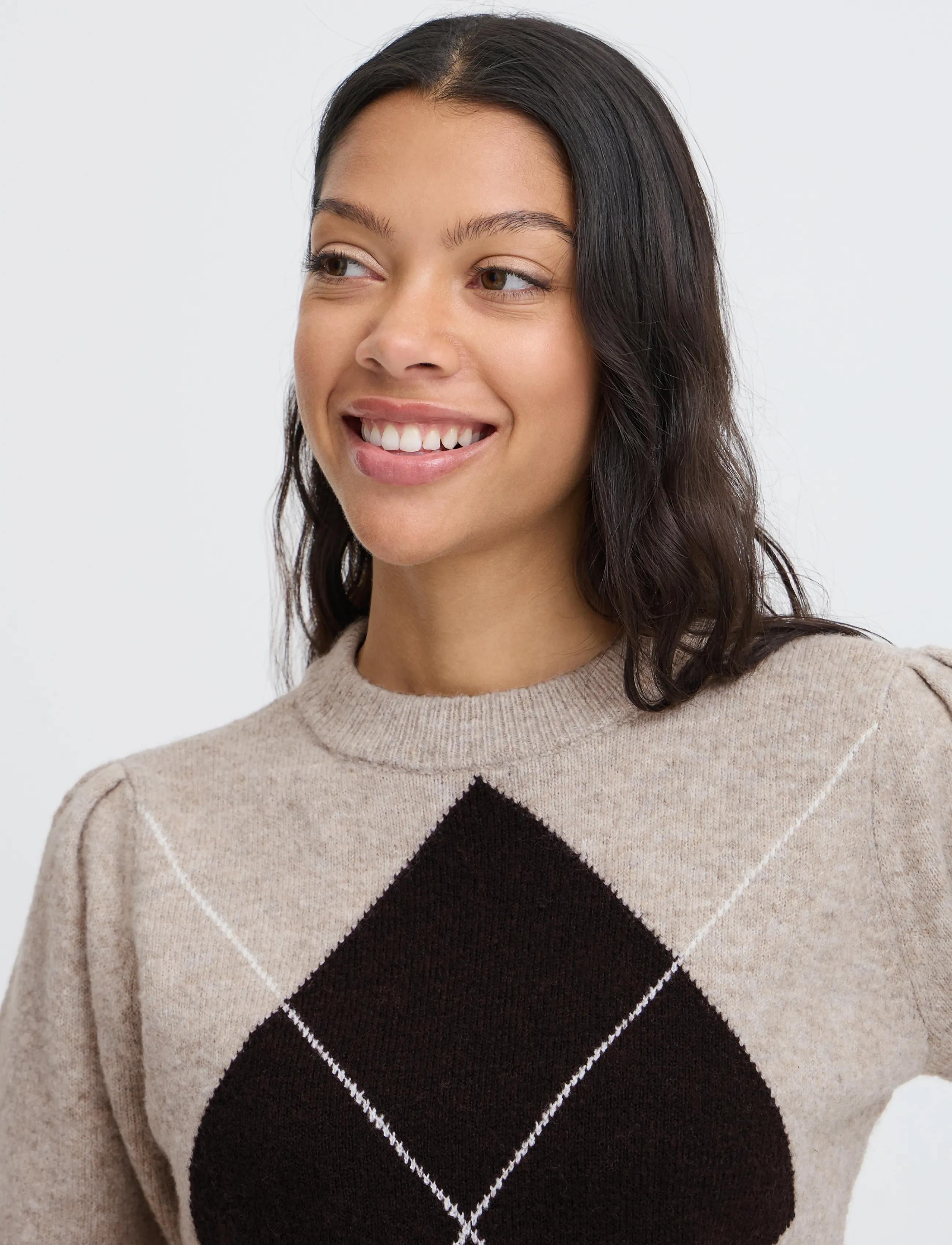 b.young - BYOSMILLA SS JUMPER - pullover - humus mel. argyle - 5