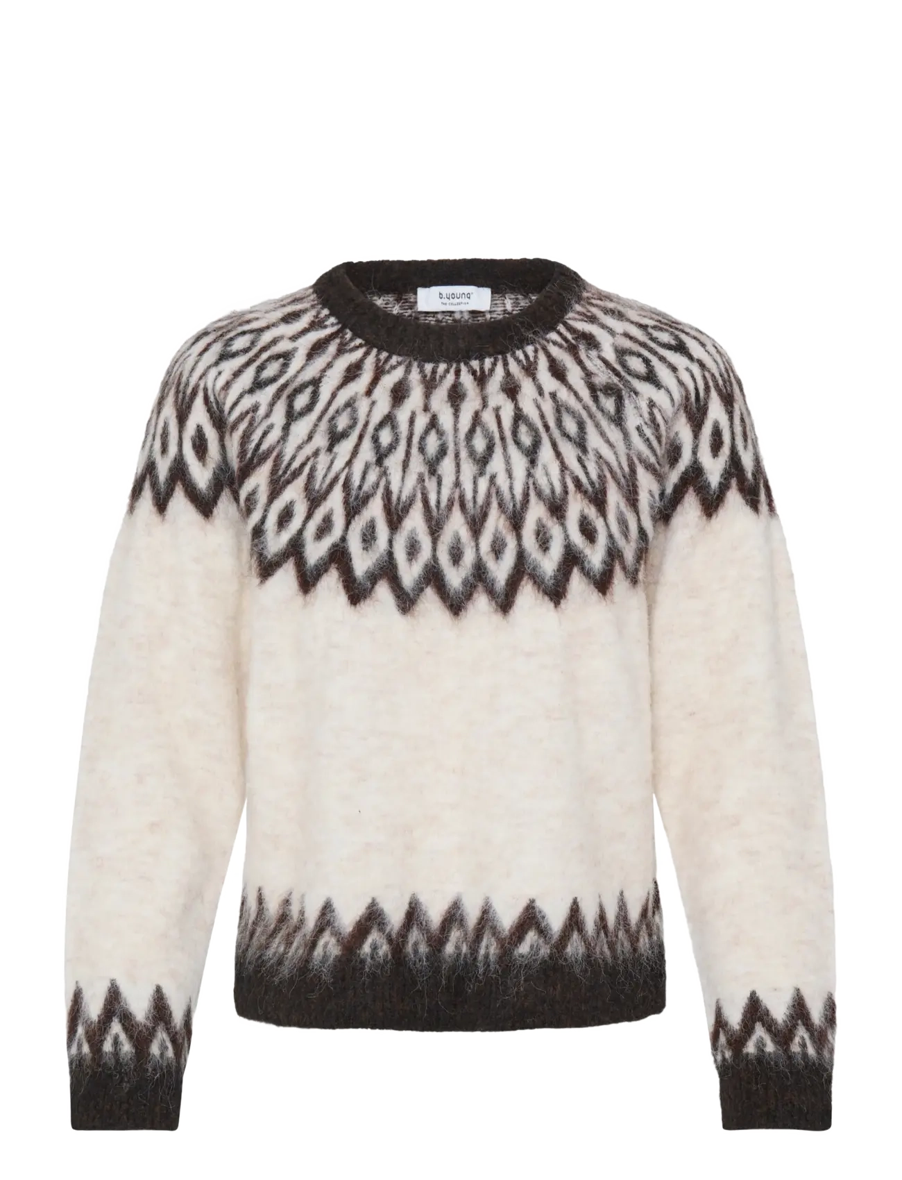 b.young BYMILOU LS JUMPER - b.young - BIRCH JAVA FAIR ISLAND / cream