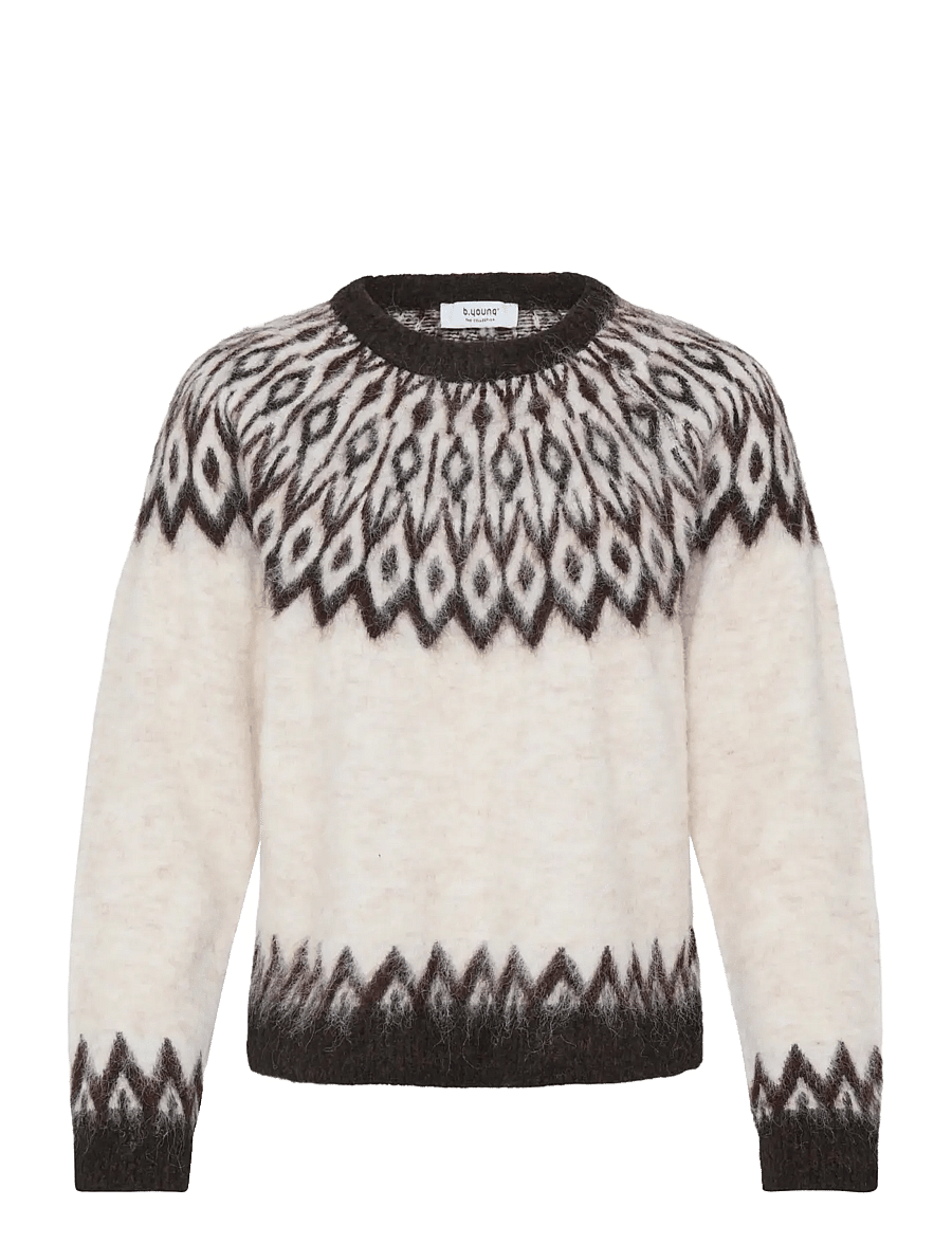 b.young - BYMILOU LS JUMPER - kampsunid - birch java fair island - 1
