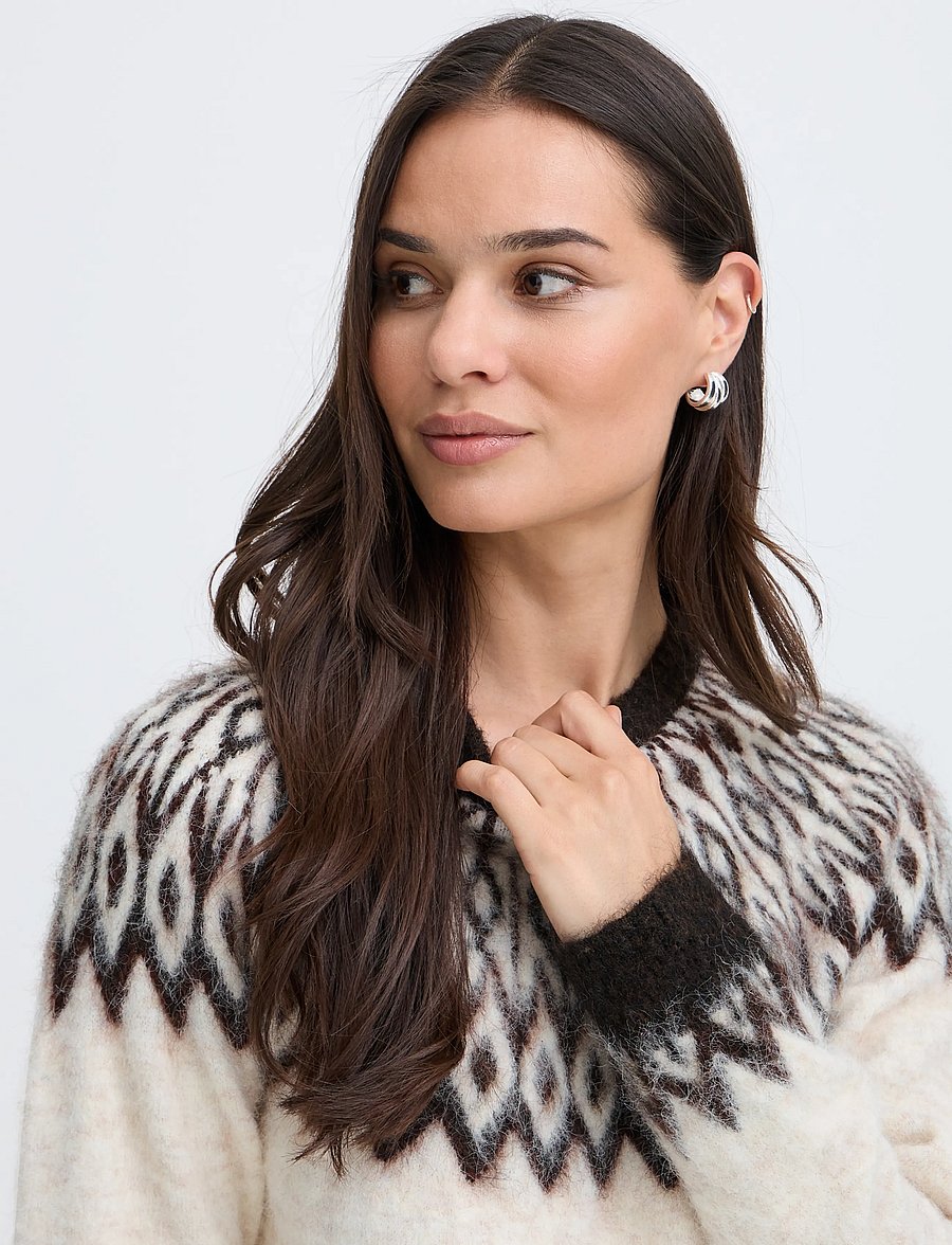 b.young - BYMILOU LS JUMPER - kampsunid - birch java fair island - 3
