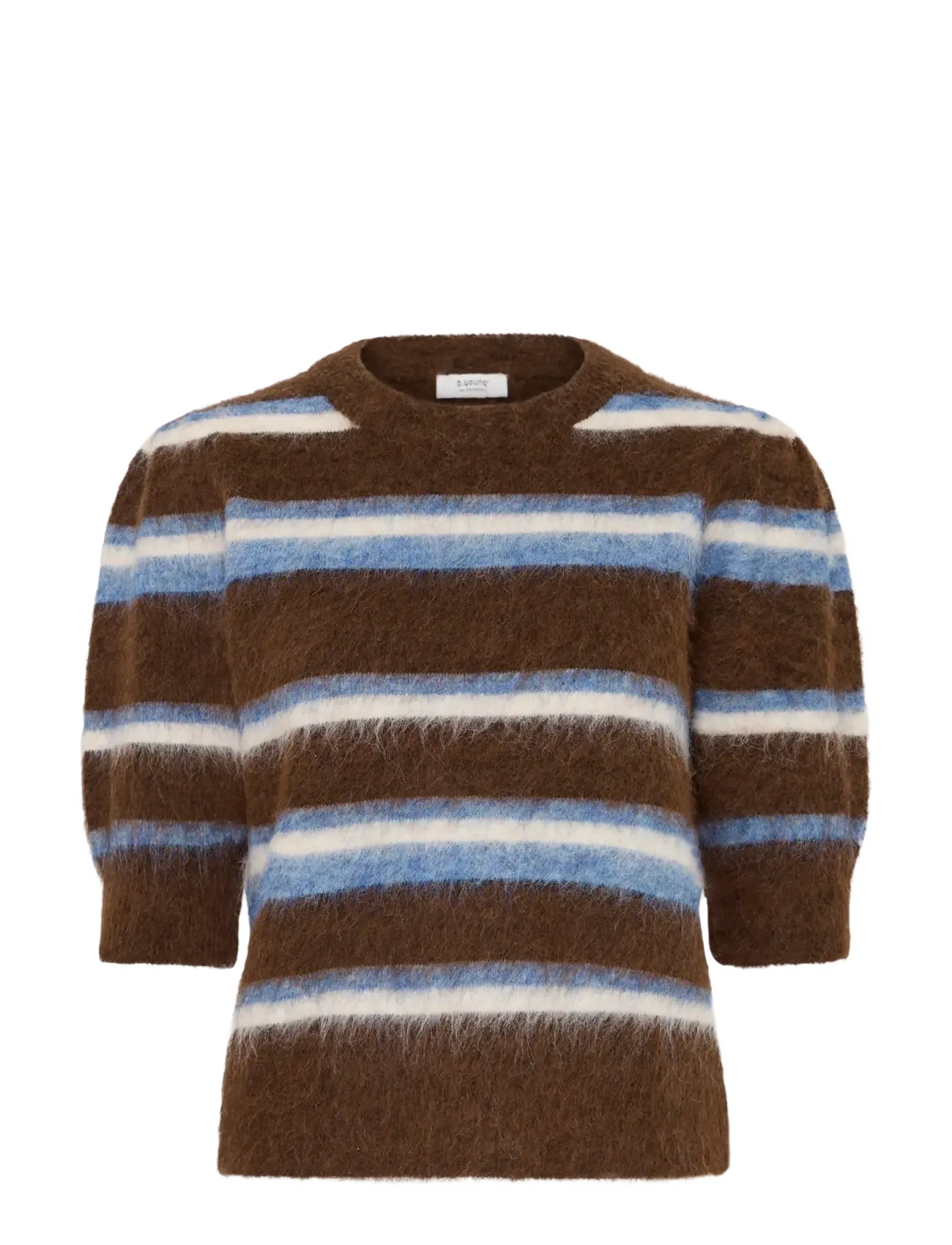 b.young BYMILOU SS JUMPER - b.young - POTTING SOIL MEL. STRIPE / brown
