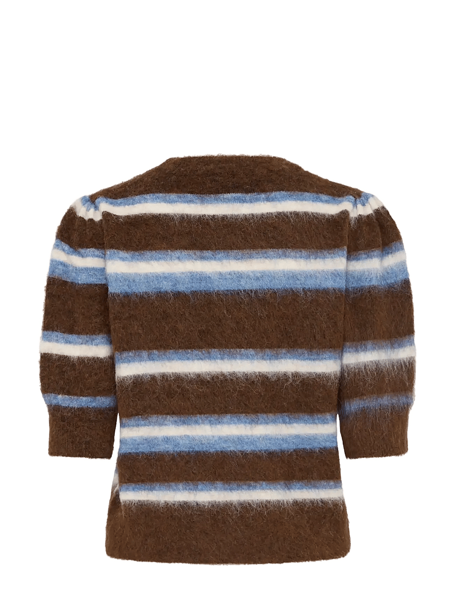 b.young - BYMILOU SS JUMPER - kampsunid - potting soil mel. stripe - 2