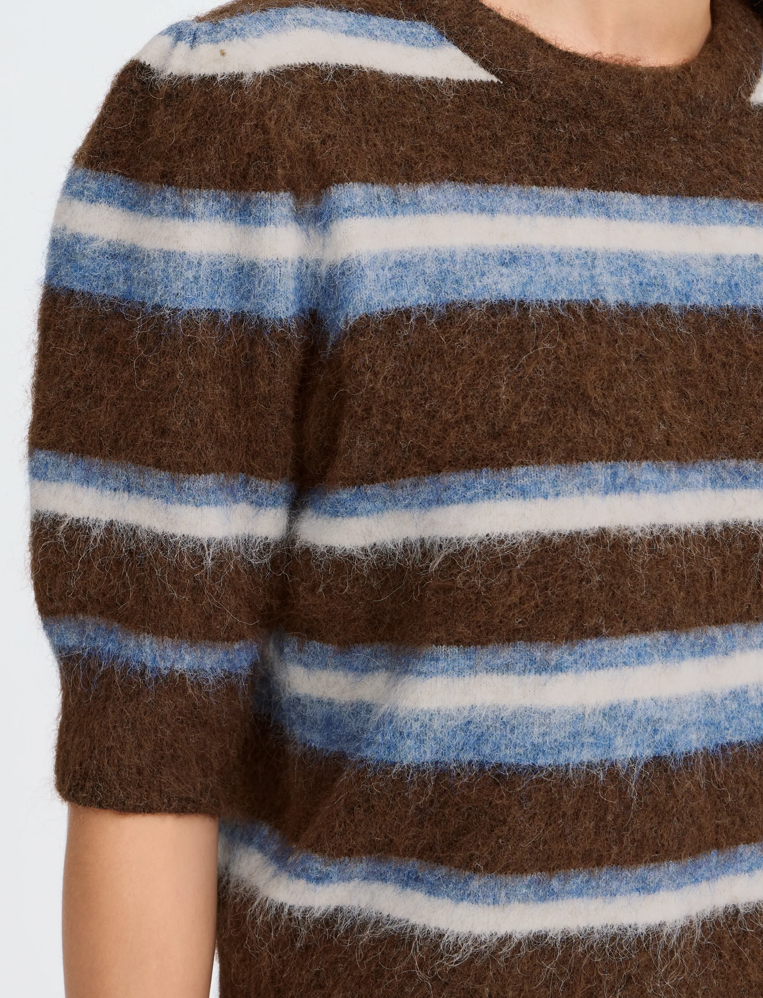 b.young - BYMILOU SS JUMPER - kampsunid - potting soil mel. stripe - 3