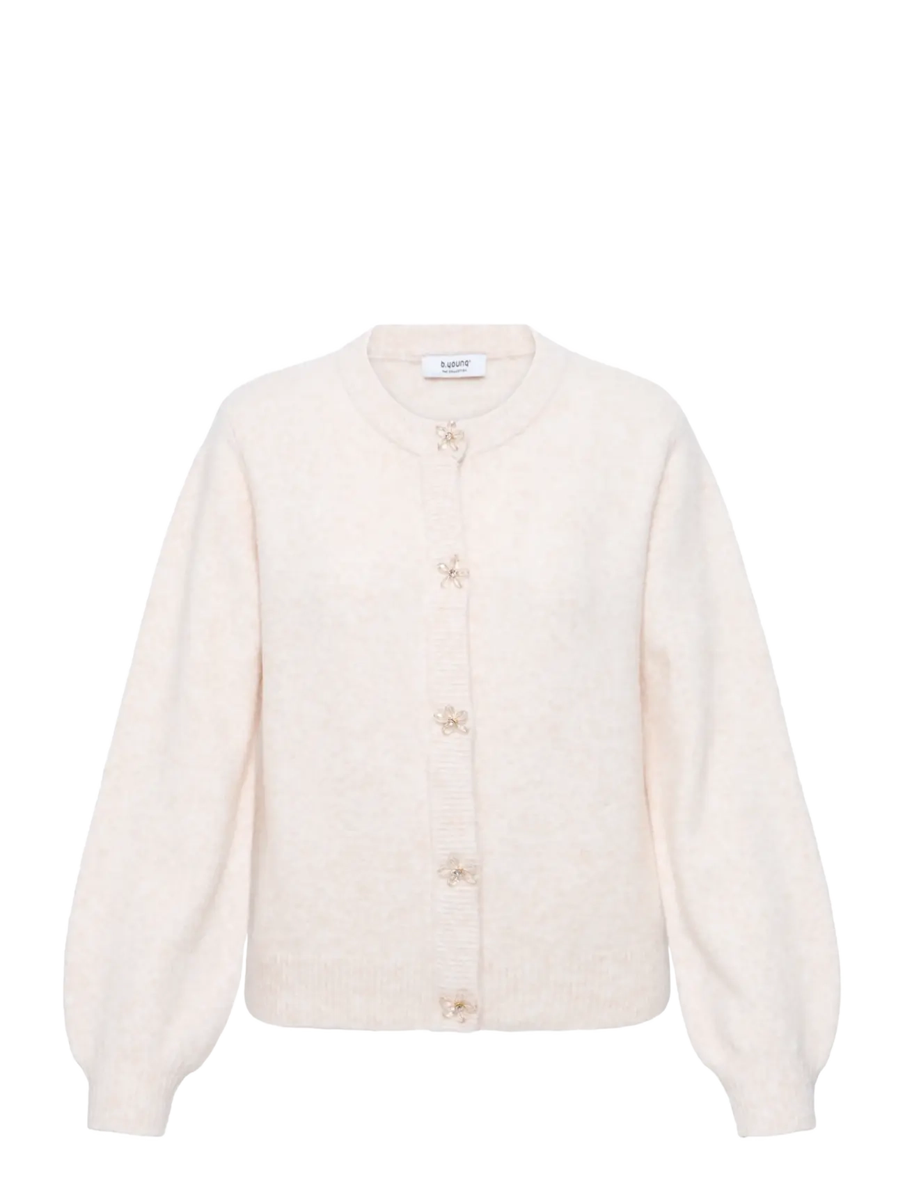 b.young BYOMEA DECO CARDIGAN 2 - Cardigans - BIRCH MELANGE / cream