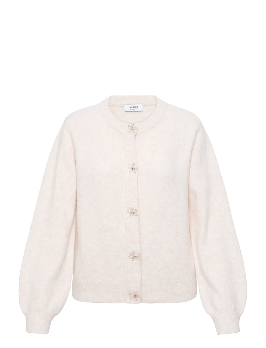 b.young - BYOMEA DECO CARDIGAN 2 - cardigans - birch melange - 1