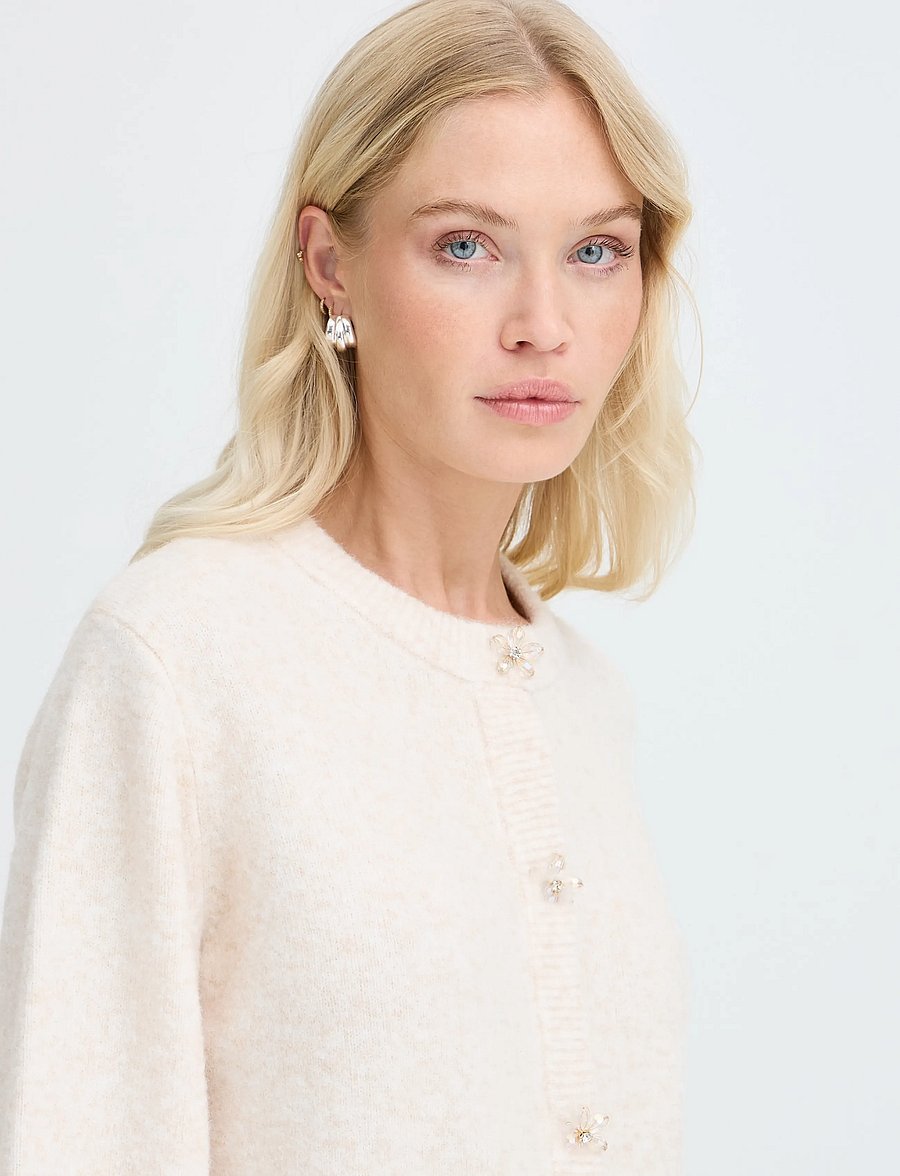 b.young - BYOMEA DECO CARDIGAN 2 - cardigans - birch melange - 0