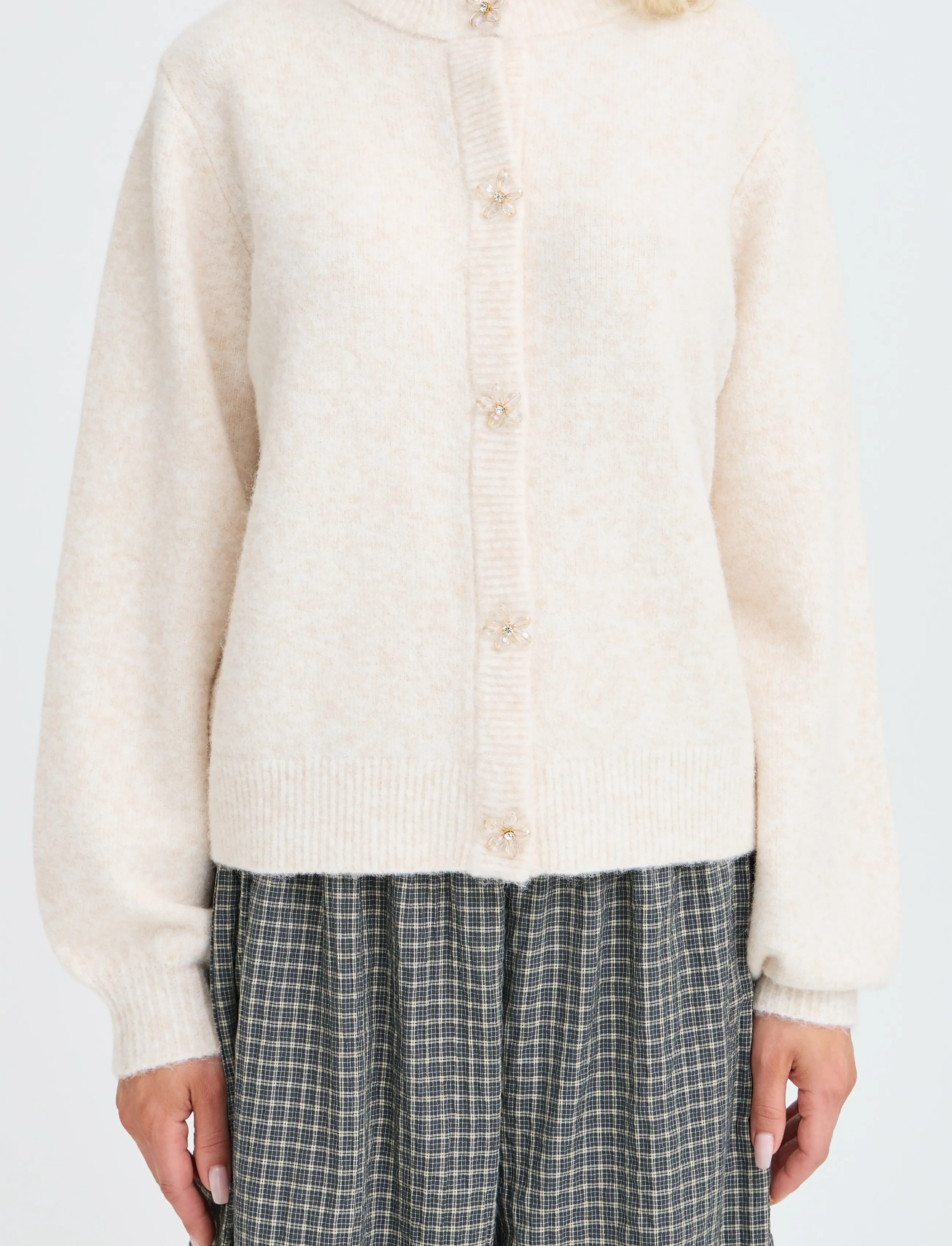 b.young - BYOMEA DECO CARDIGAN 2 - cardigans - birch melange - 3