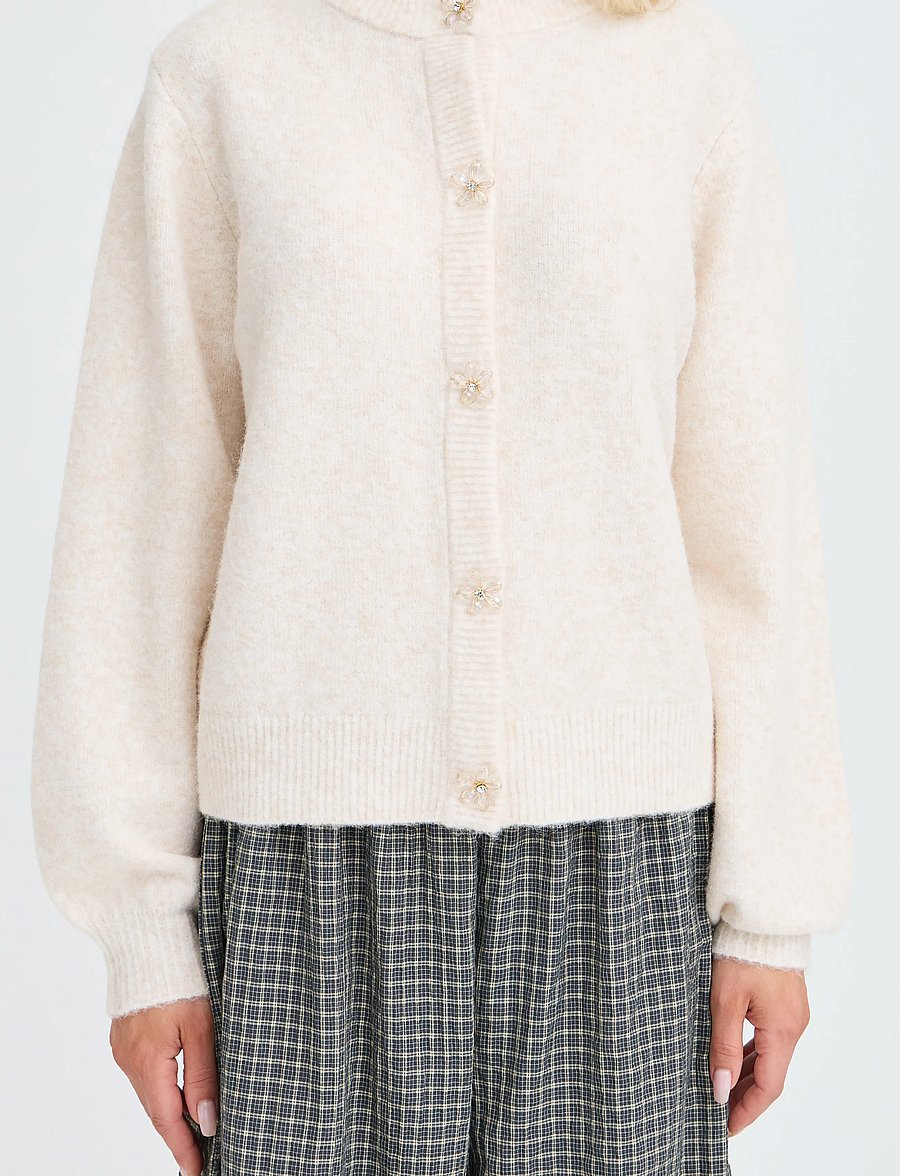 b.young - BYOMEA DECO CARDIGAN 2 - cardigans - birch melange - 3