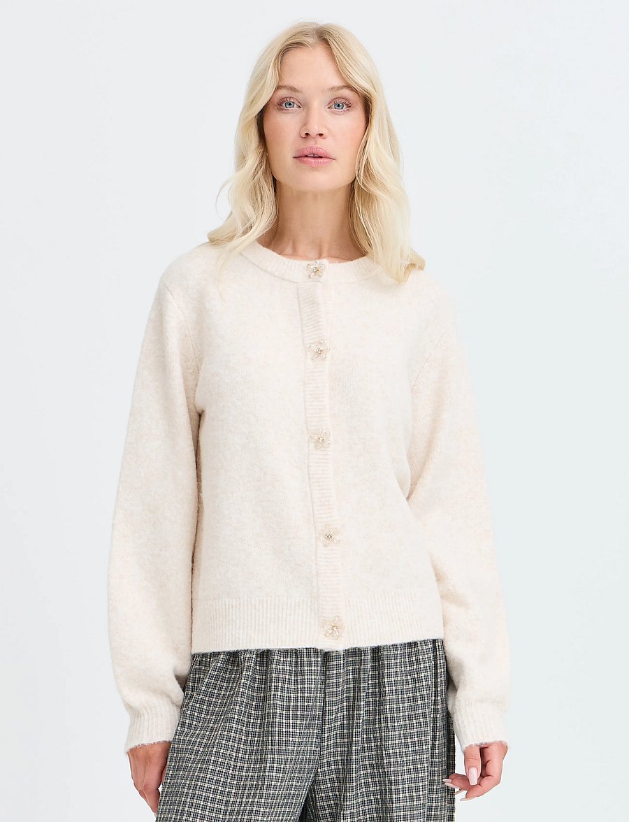 b.young - BYOMEA DECO CARDIGAN 2 - cardigans - birch melange - 5