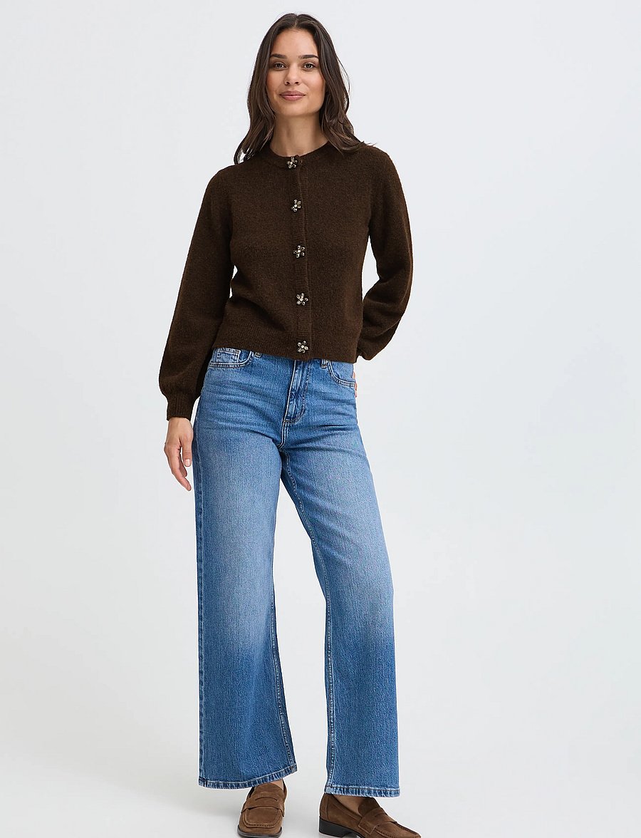 b.young - BYOMEA DECO CARDIGAN 2 - cardigans - java melange - 0