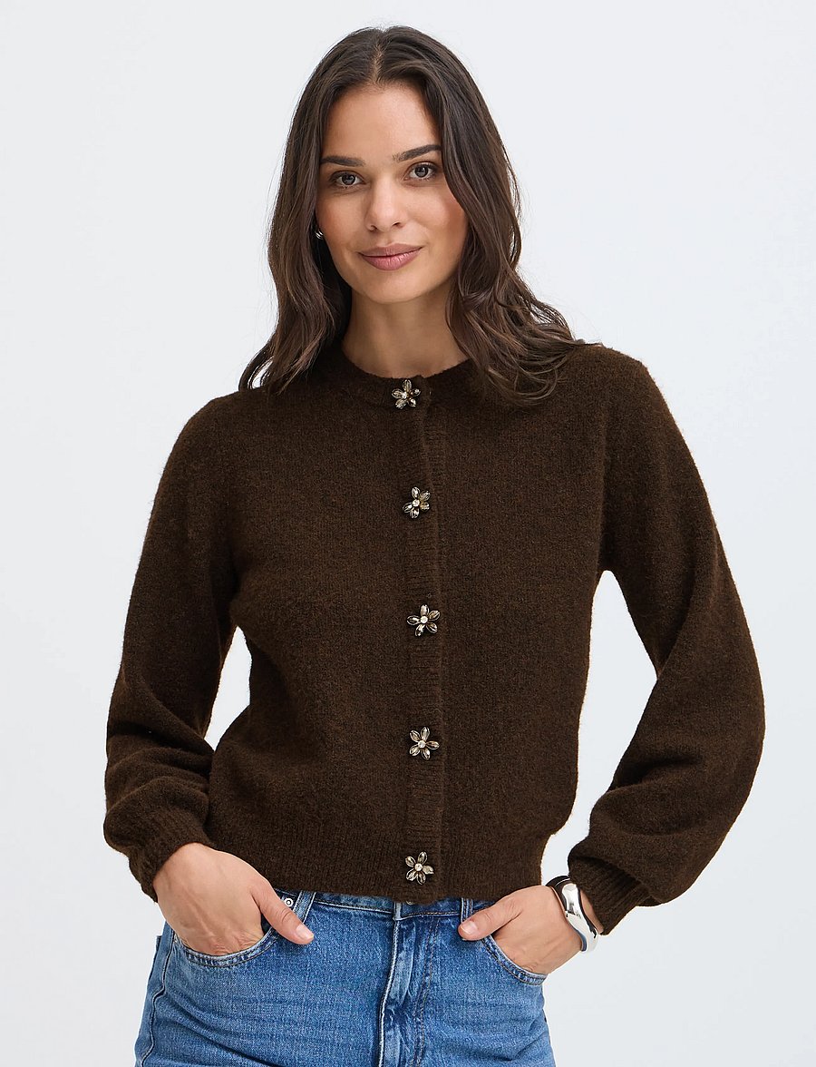 b.young - BYOMEA DECO CARDIGAN 2 - cardigans - java melange - 3