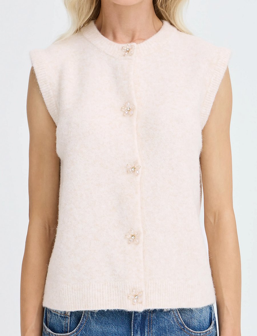 b.young - BYOMEA VEST - stickade västar - birch melange - 3
