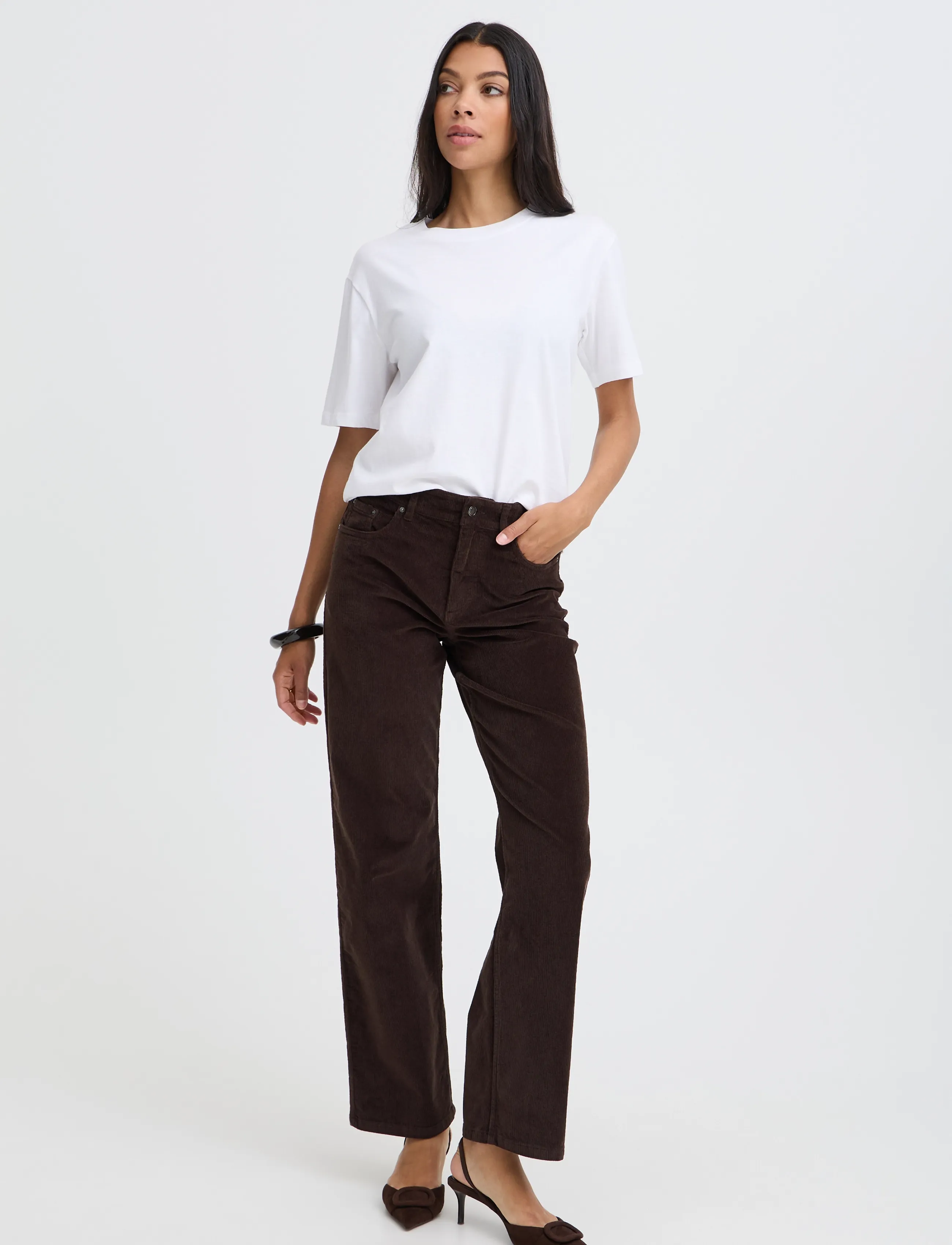 b.young BYDASIK STRAIGHT PANTS - Hose mit geradem Bein - JAVA / brown