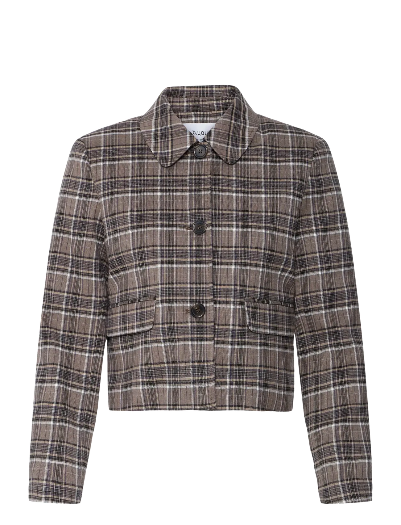 b.young BYESTOLO SHORT JACKET - Korta kavajer - SEPIA CHECK / brown