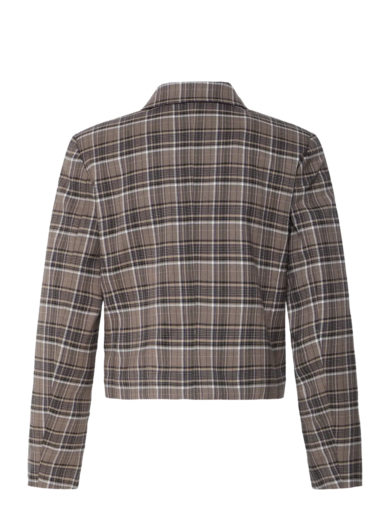 b.young - BYESTOLO SHORT JACKET - sepia check - 2