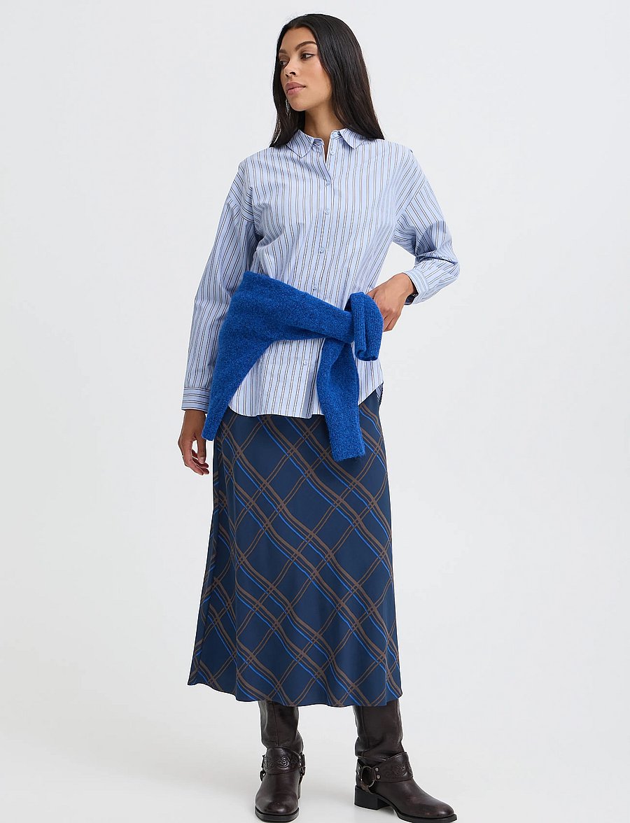 b.young - BYFALL SKIRT - midi skirts - dark sapphire check - 0