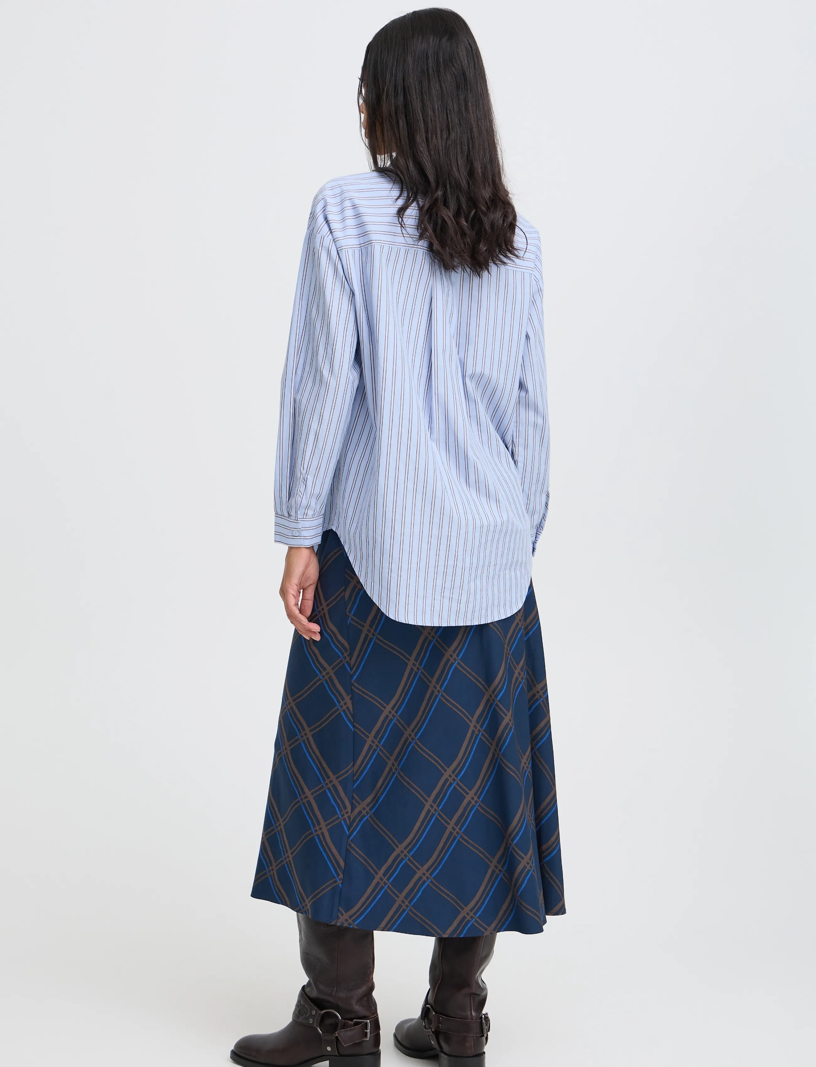 b.young - BYFALL SKIRT - midi skirts - dark sapphire check - 4