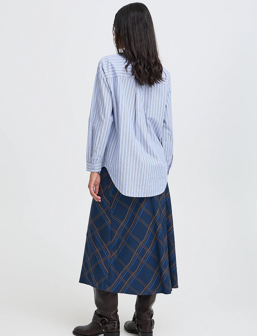 b.young - BYFALL SKIRT - midi skirts - dark sapphire check - 4