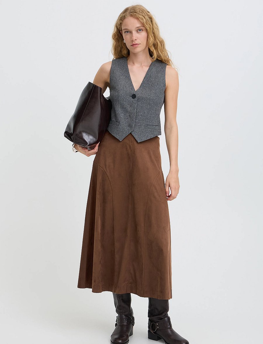 b.young - BYROSETTA SKIRT - maxikjolar - potting soil - 0