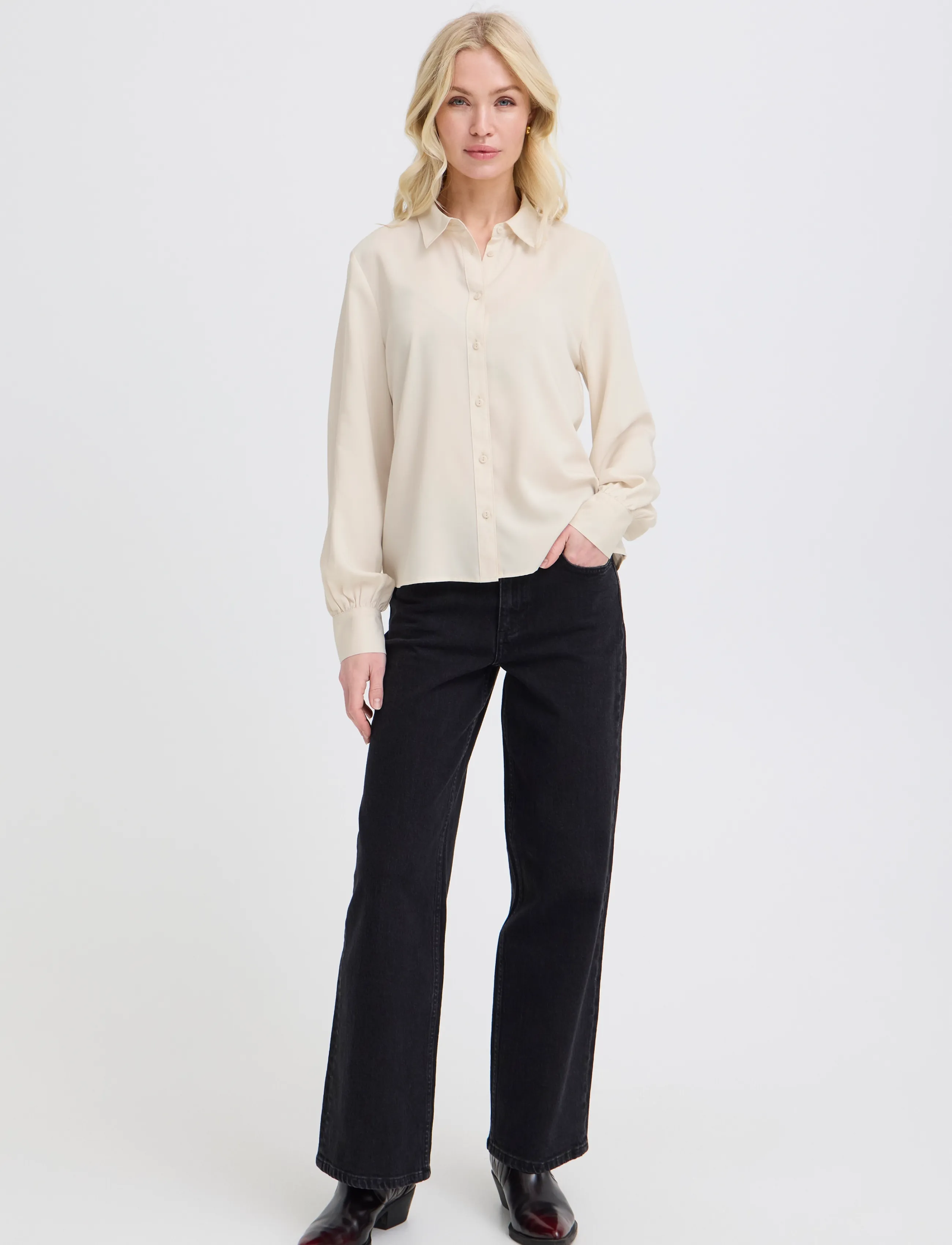 b.young BYFADUMA SHIRT - Langærmede bluser - BIRCH / cream