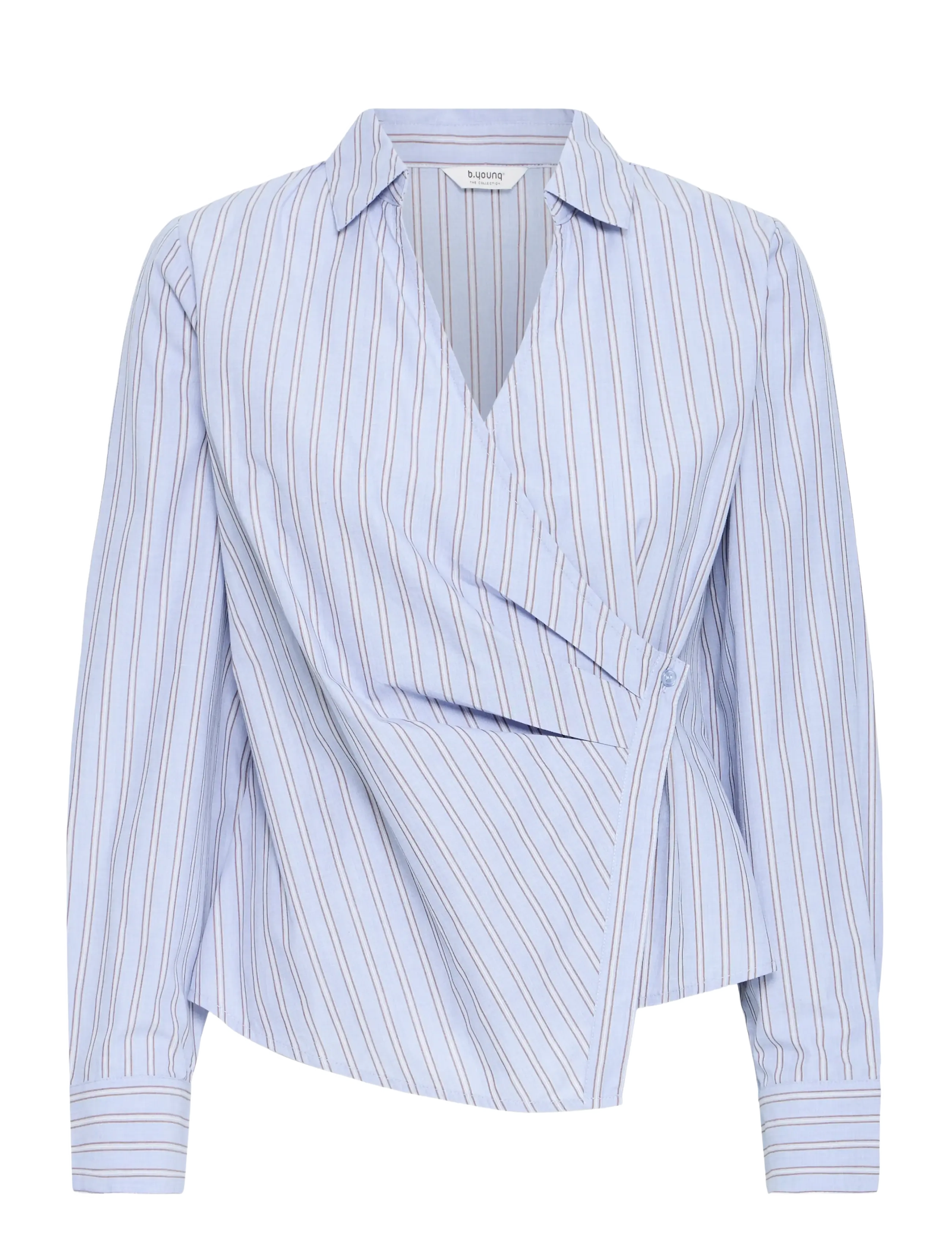b.young - BYHENE WRAP SHIRT - langærmede skjorter - chambray blue stripe - 1