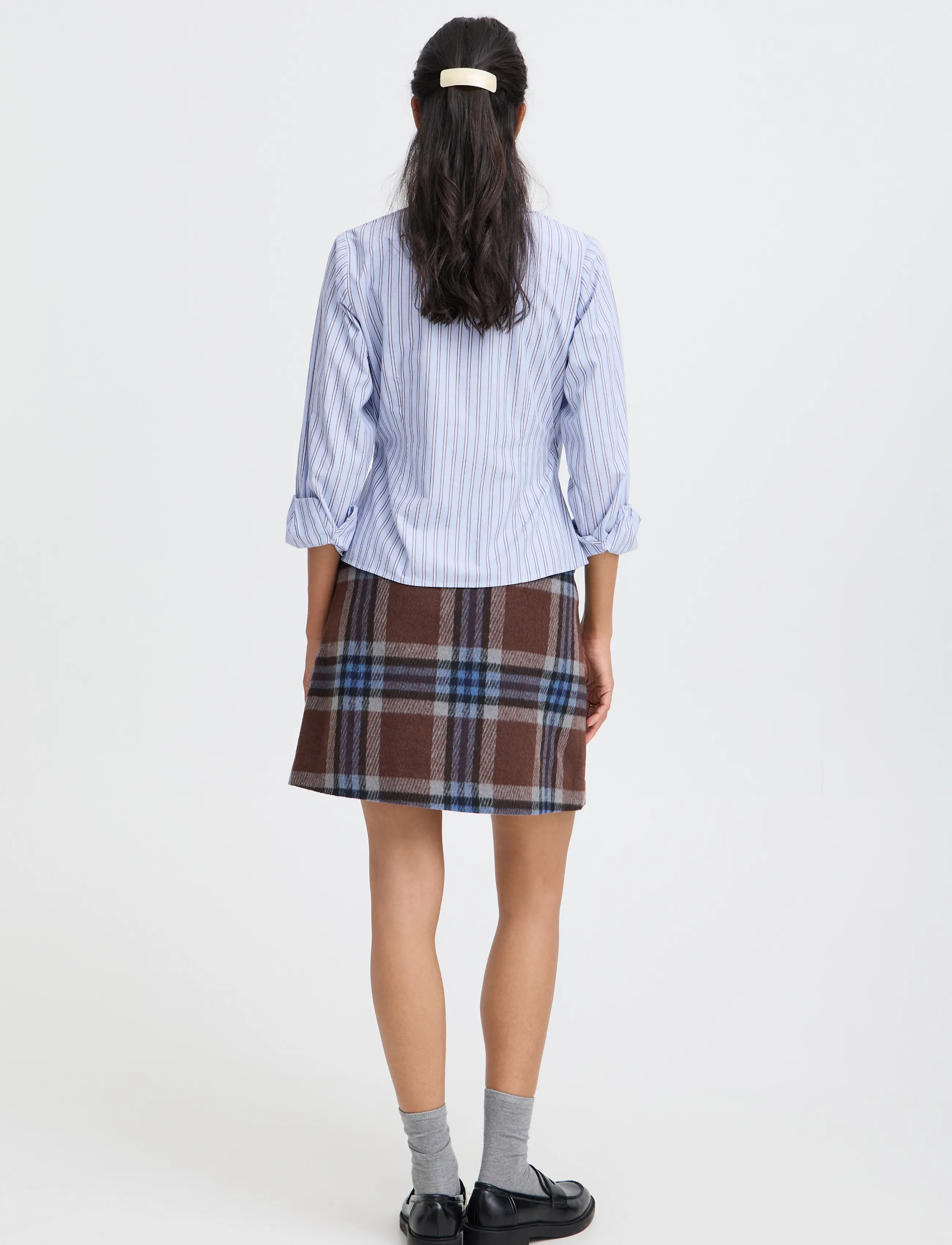 b.young - BYHENE WRAP SHIRT - langærmede skjorter - chambray blue stripe - 4