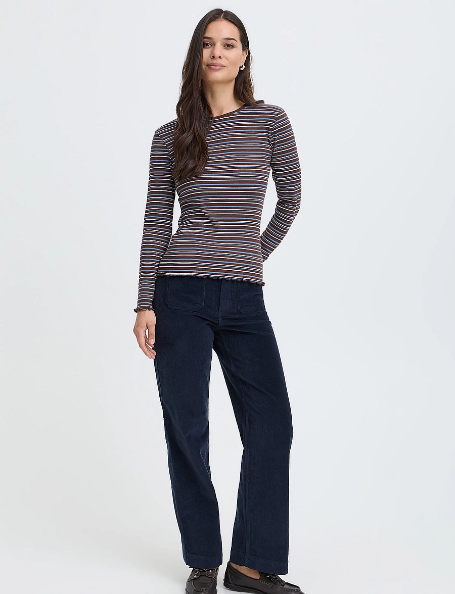 b.young - BYTONE LONG-SLEEVE TSHIRT - java stripe - 0