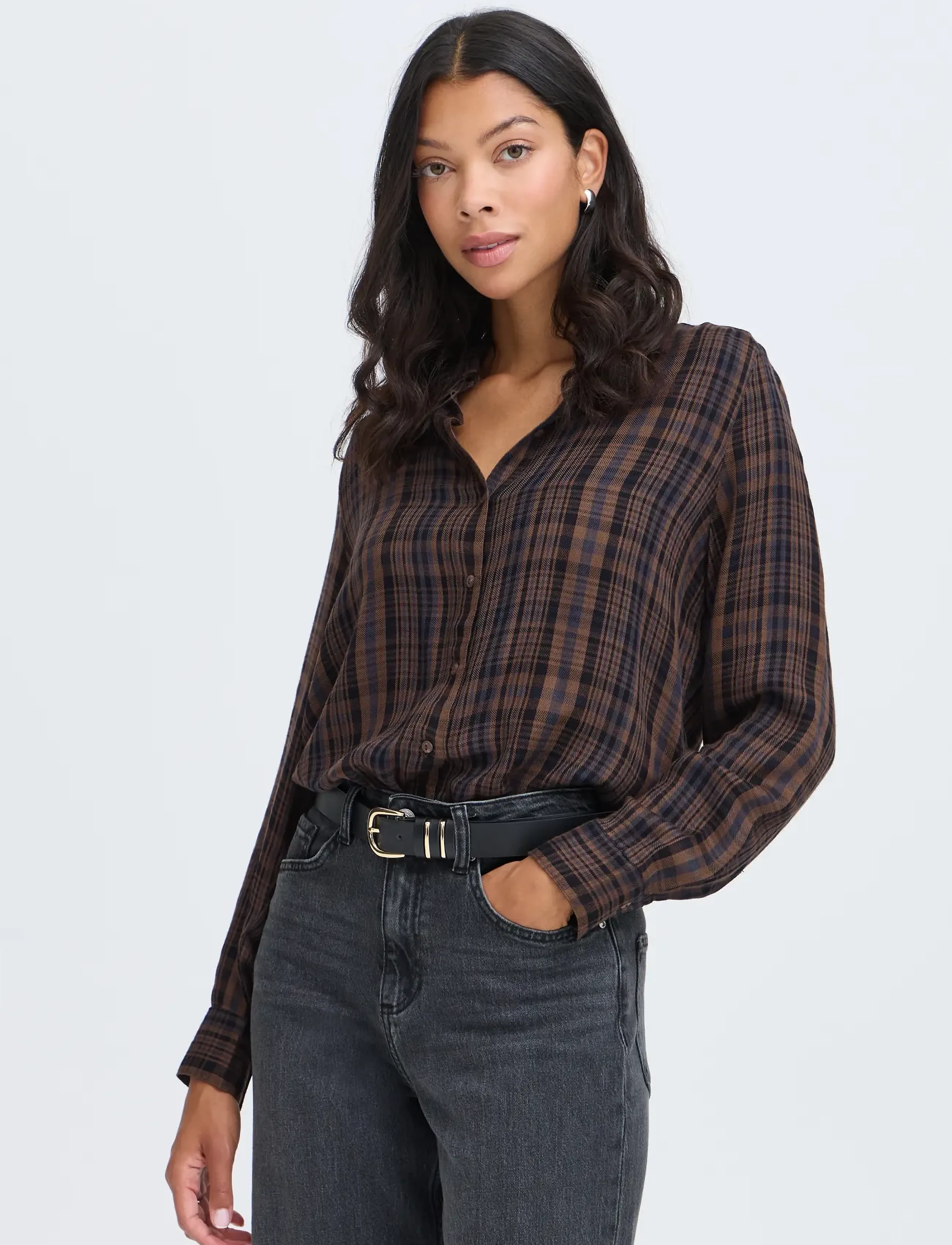 b.young - BYHEVA SHIRT - langärmlige hemden - meteorite check - 5