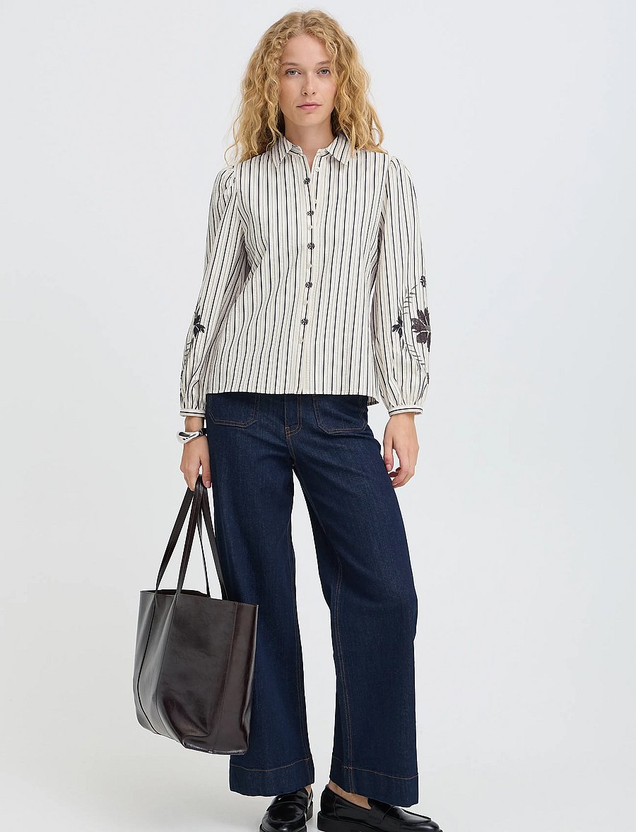 b.young - BYHIPPI SHIRT - long-sleeved shirts - birch stripe - 0