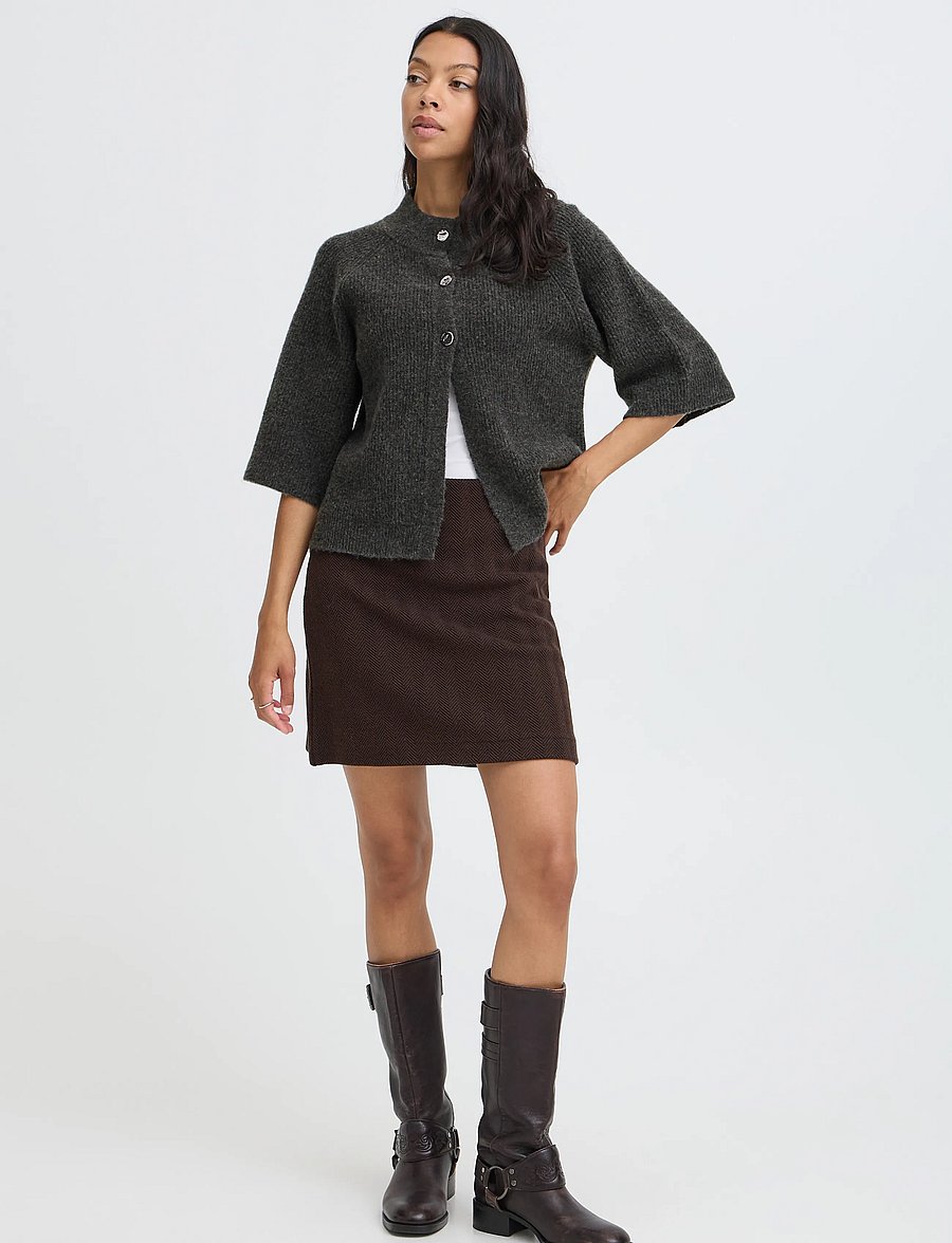 b.young - BYOTAJA CARDIGAN - kardiganid - dark grey melange - 0