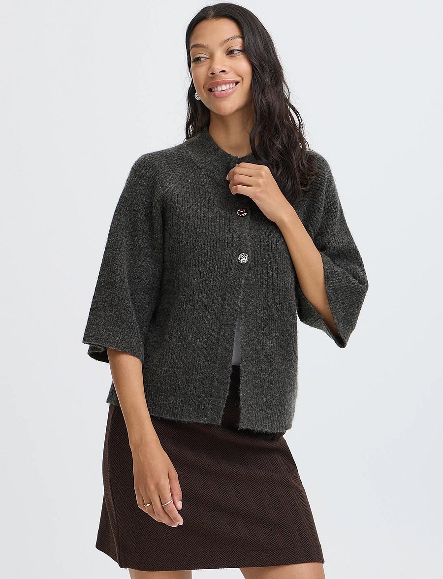 b.young - BYOTAJA CARDIGAN - kardiganid - dark grey melange - 3
