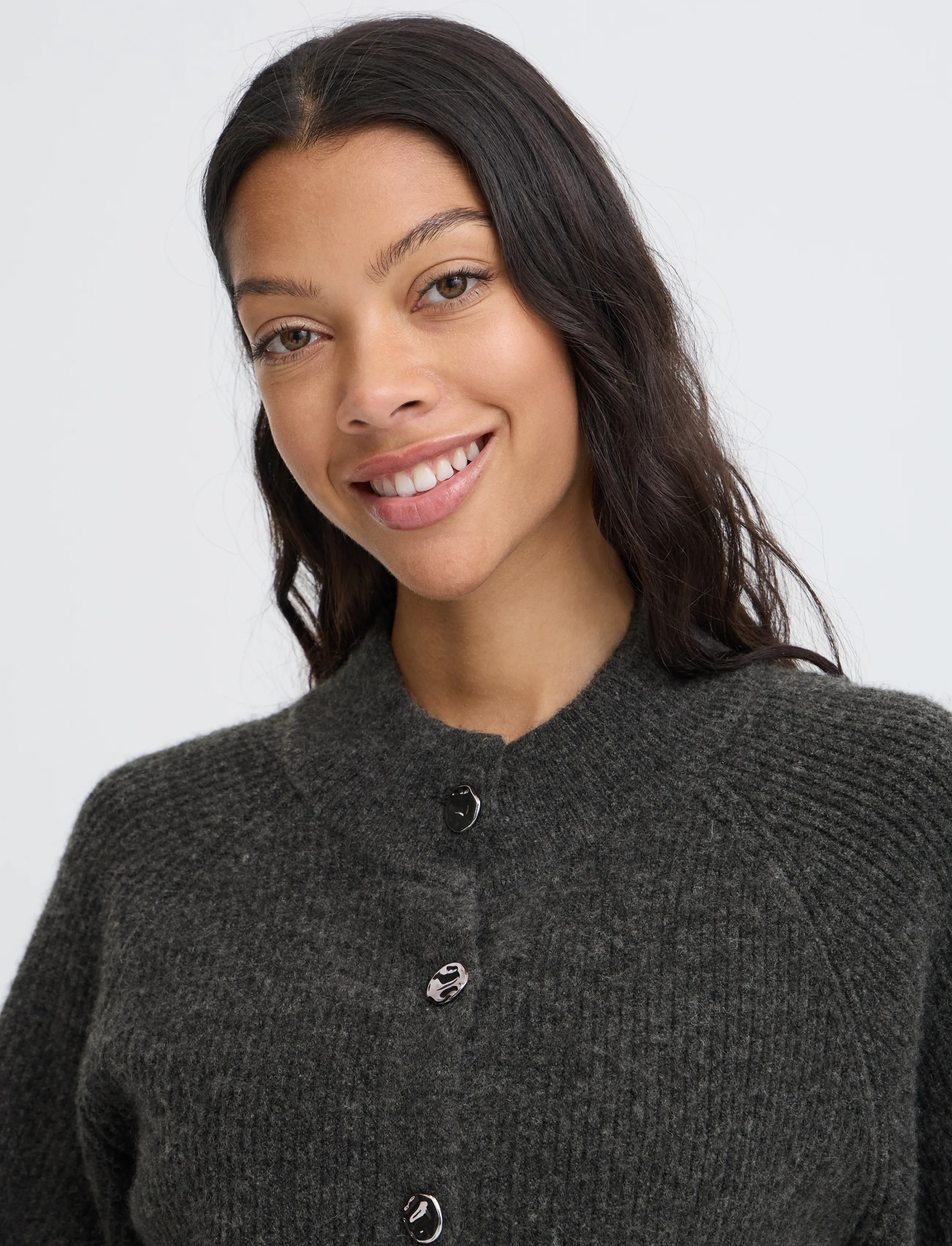 b.young - BYOTAJA CARDIGAN - dark grey melange - 5