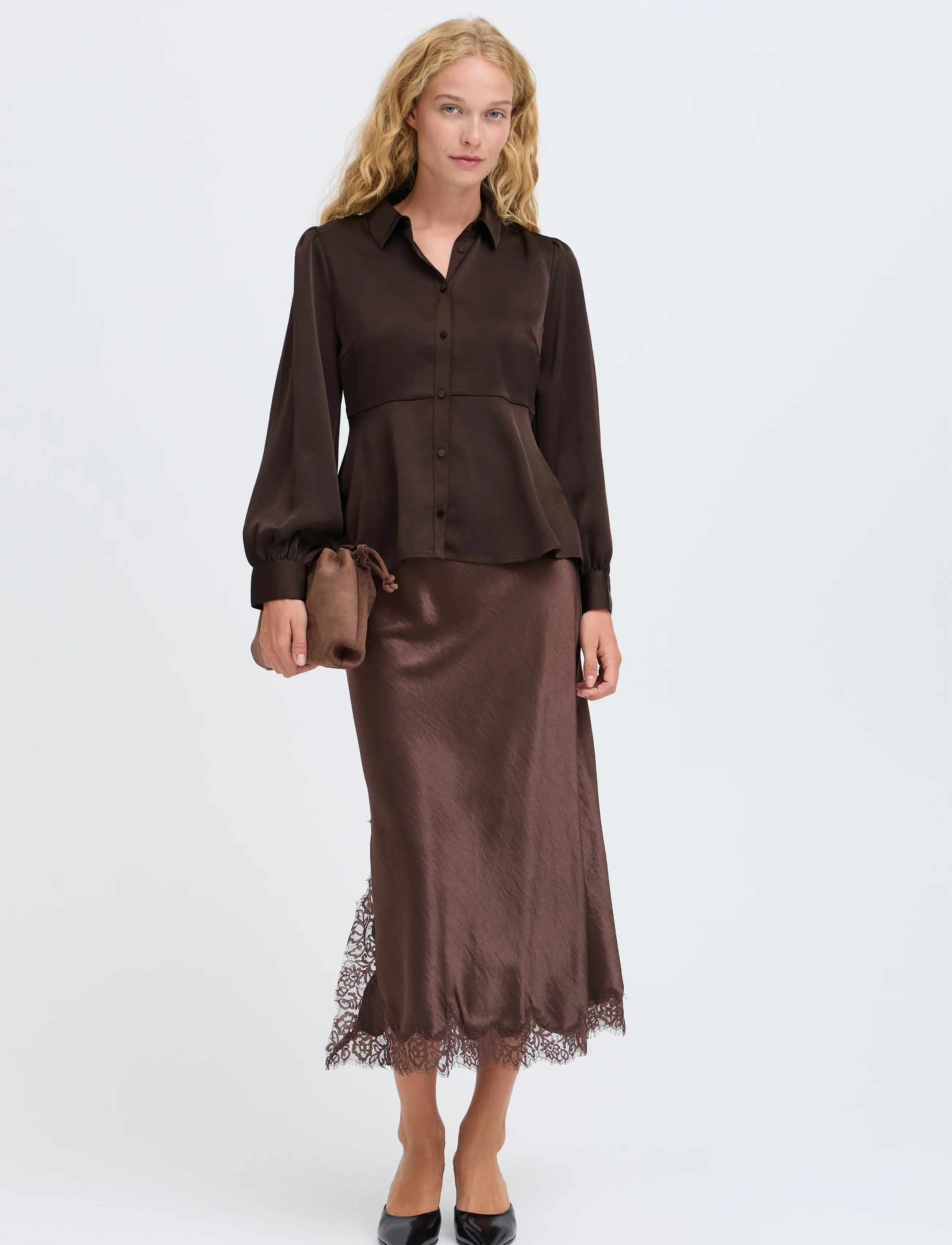 b.young BYISA PEPLUM SHIRT - Pluusid ja särgid - JAVA / brown