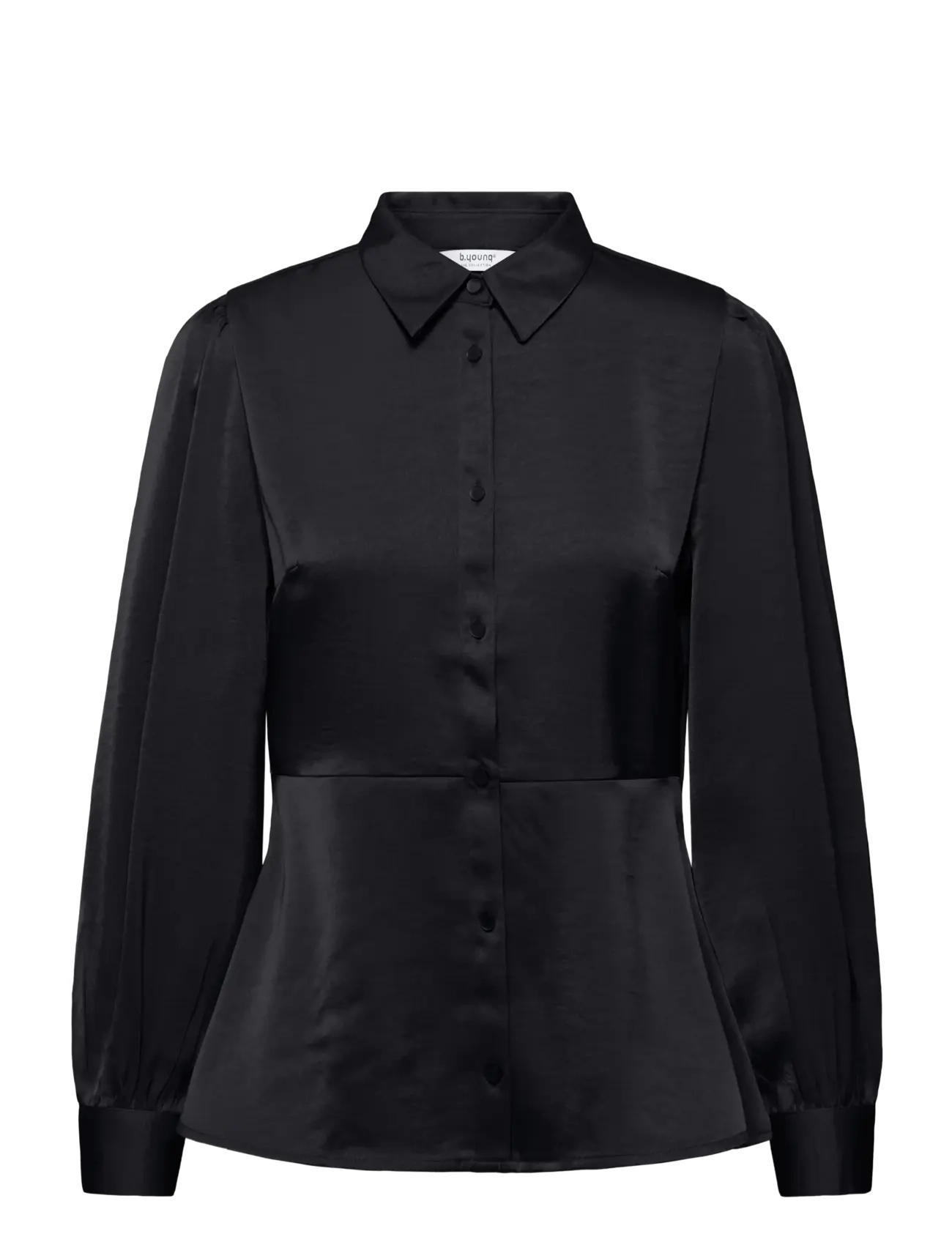 b.young Byisa Peplum Shirt, Damen, Peplum Bluse, Schwarz, Gr: 36
