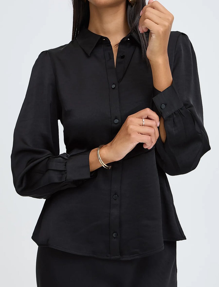 b.young - BYISA PEPLUM SHIRT - long-sleeved shirts - meteorite - 3