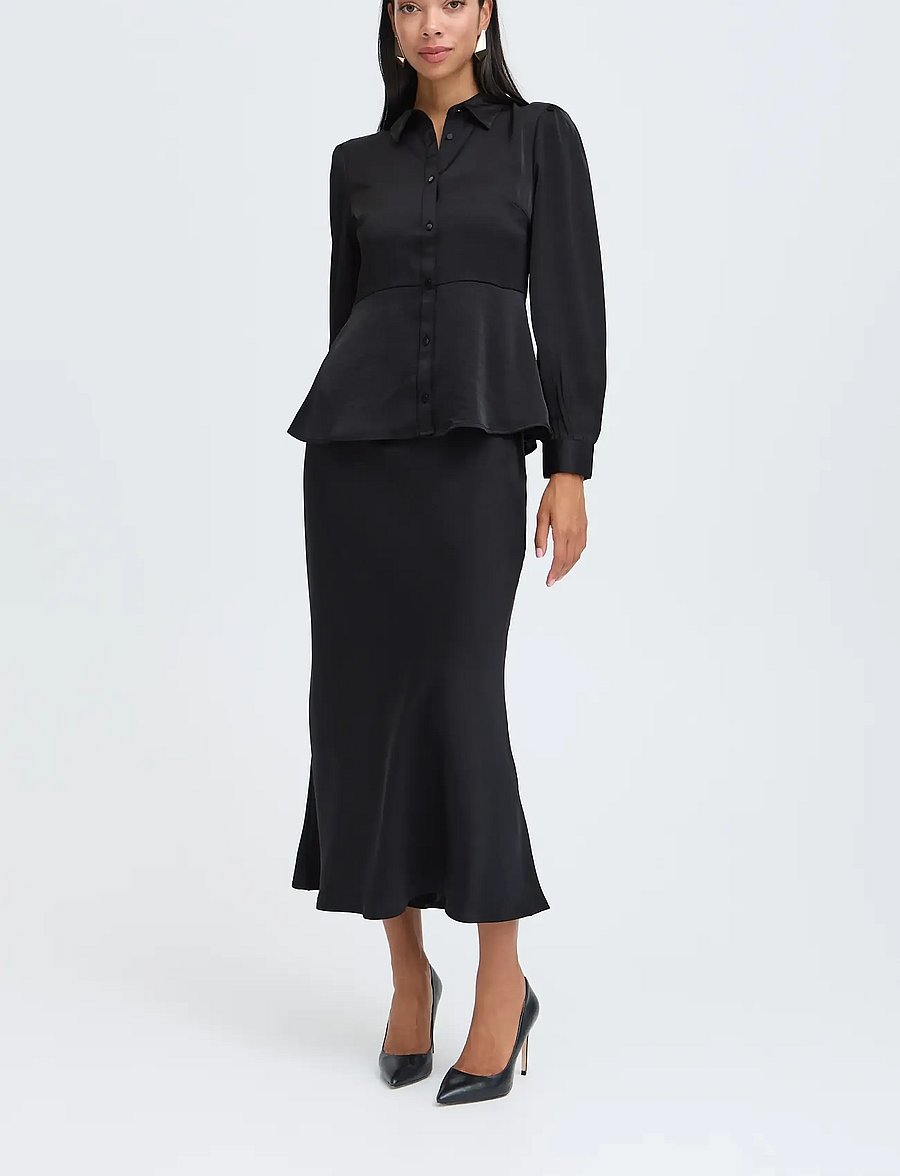 b.young - BYISA PEPLUM SHIRT - long-sleeved shirts - meteorite - 4