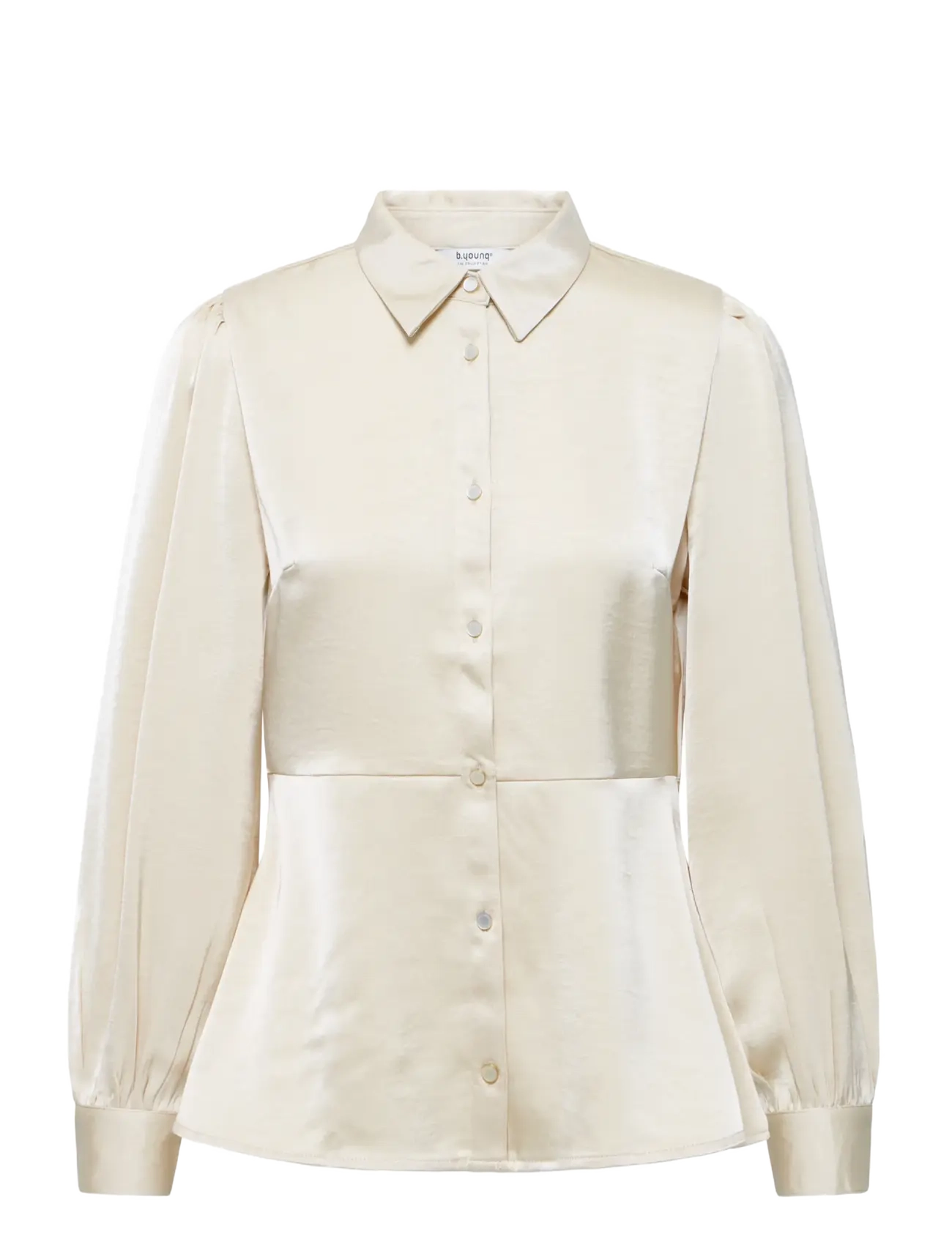 b.young Byisa Peplum Shirt, Damen, Peplum Bluse, Creme, Gr: 38