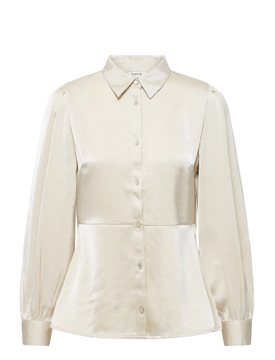 b.young - BYISA PEPLUM SHIRT - long-sleeved shirts - oatmeal - 1
