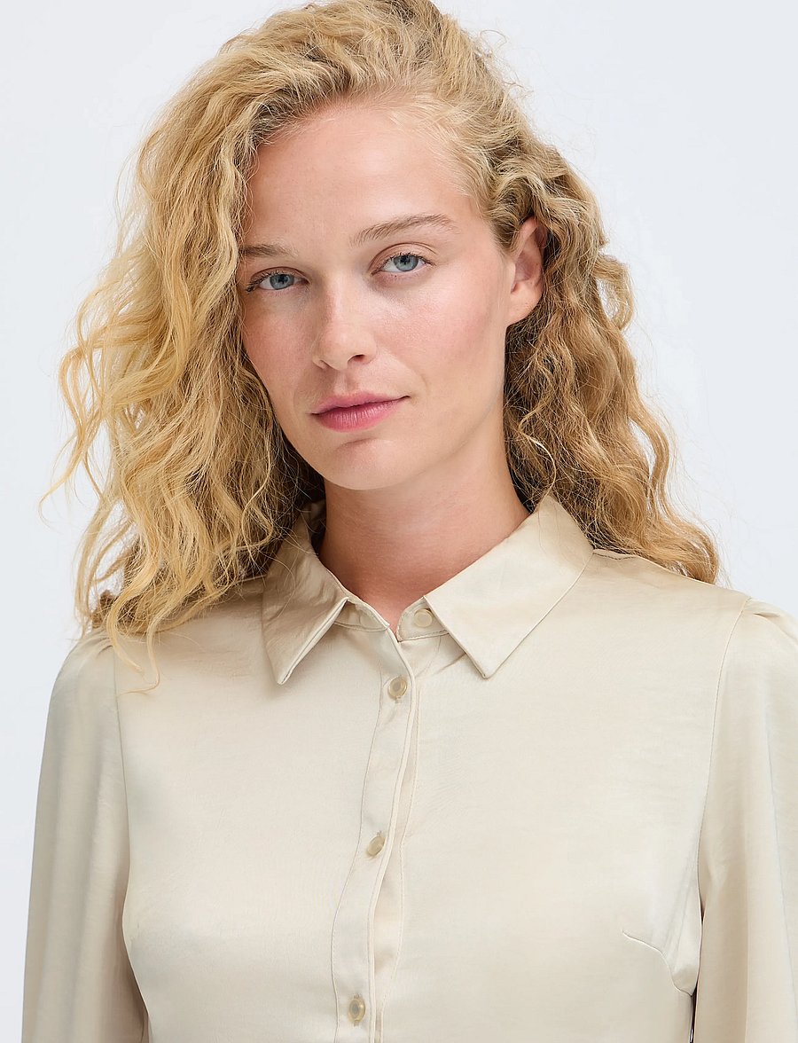 b.young - BYISA PEPLUM SHIRT - long-sleeved shirts - oatmeal - 3