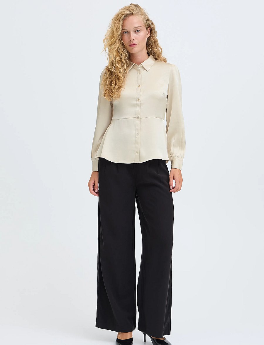 b.young - BYISA PEPLUM SHIRT - long-sleeved shirts - oatmeal - 5