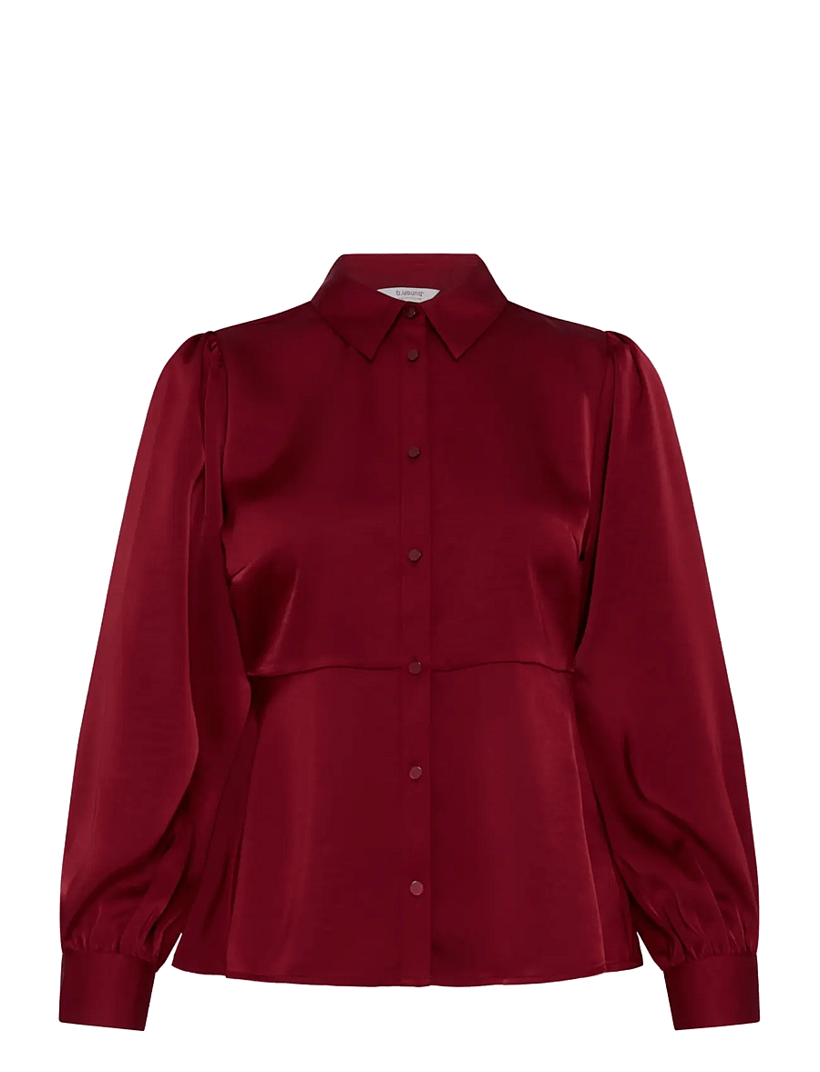 b.young - BYISA PEPLUM SHIRT - langärmlige hemden - sun-dried tomato - 1