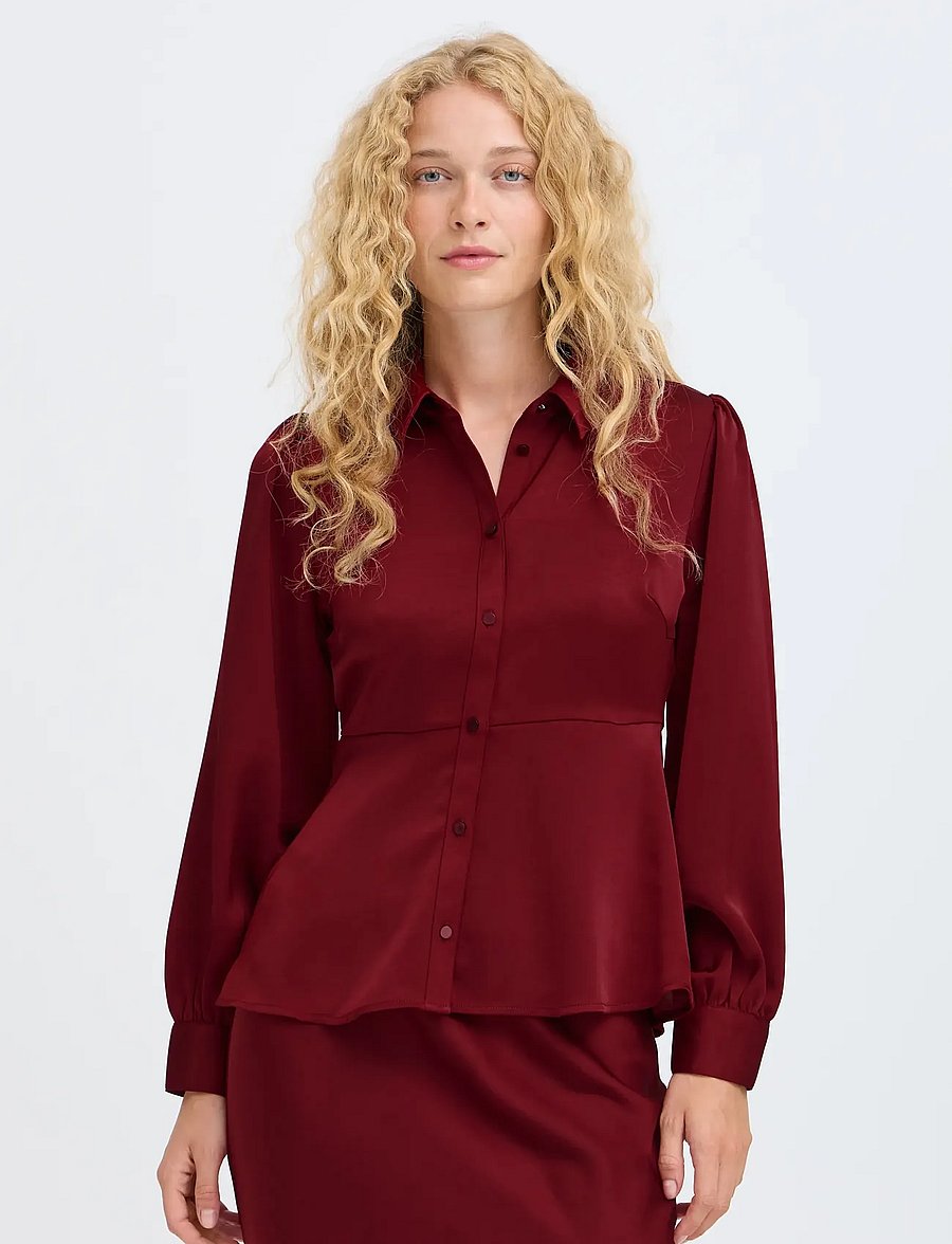 b.young - BYISA PEPLUM SHIRT - langärmlige hemden - sun-dried tomato - 5