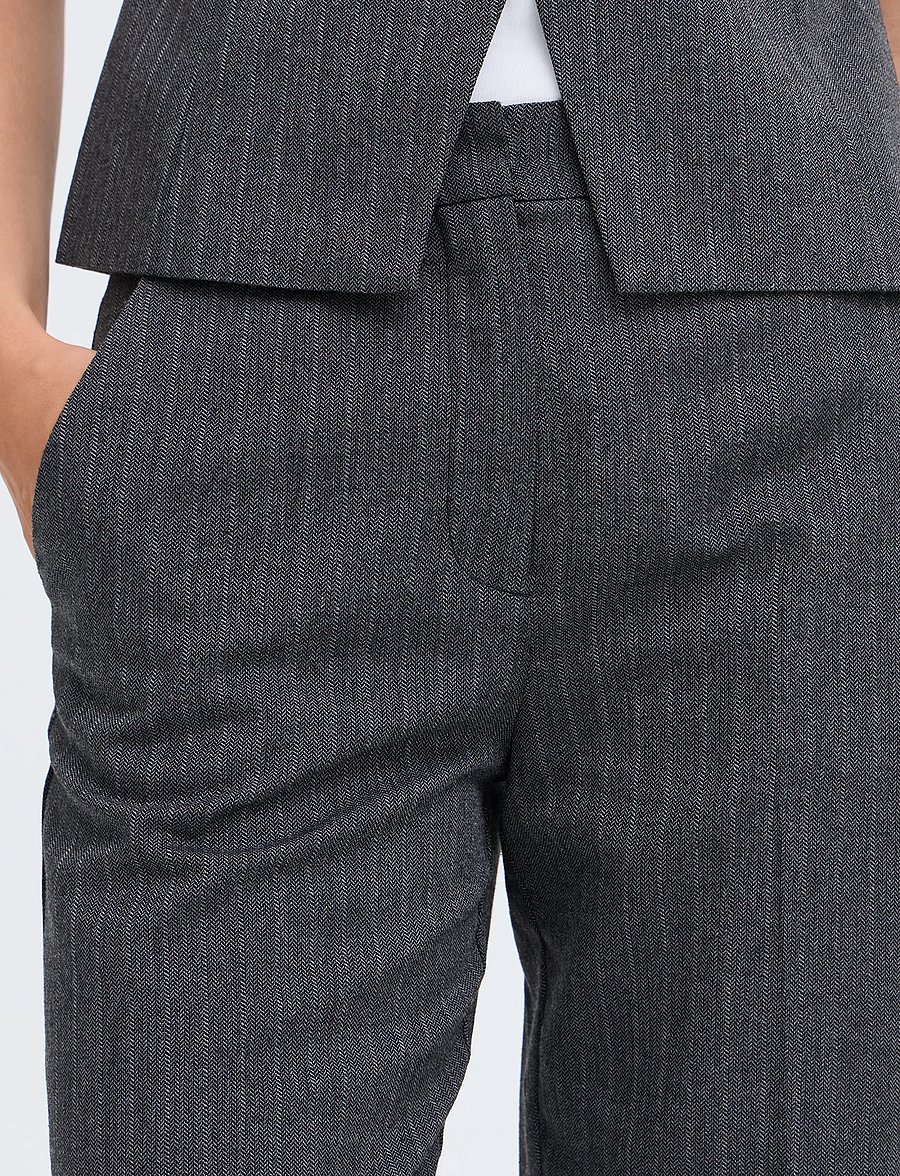 b.young - BYELSIE PANTS - sirged püksid - meteorite/grey mix - 3