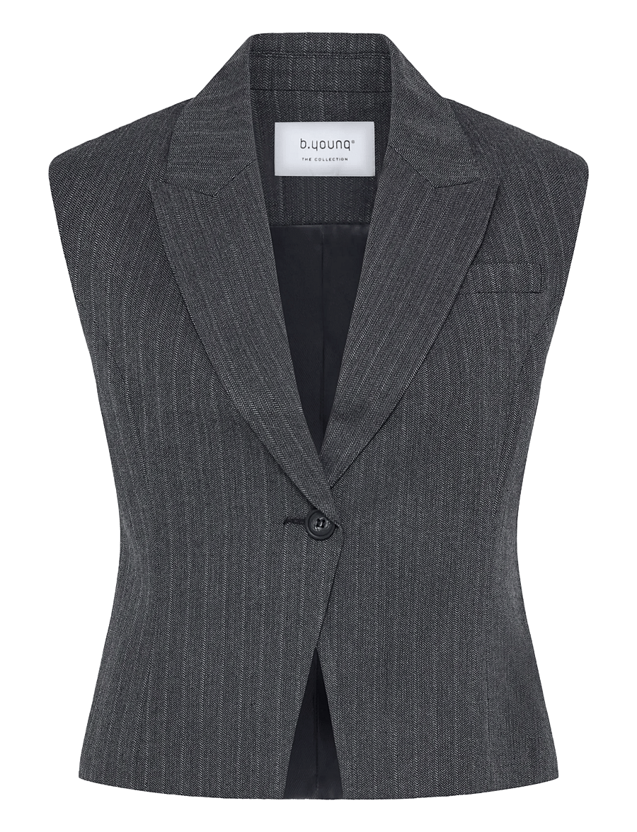 b.young - BYELSIE WAISTCOAT - Ülikonna vestid - meteorite/grey mix - 1