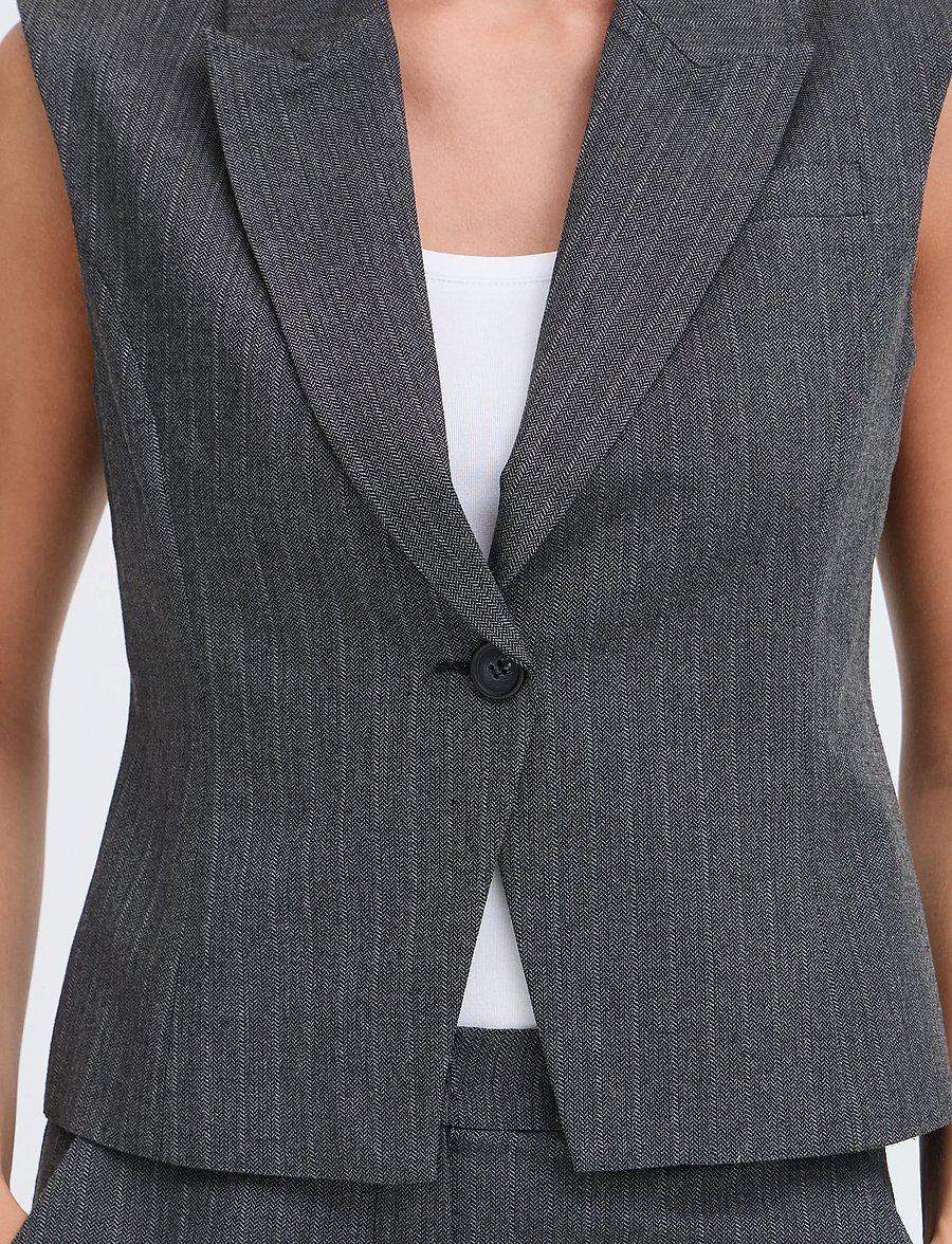 b.young - BYELSIE WAISTCOAT - Ülikonna vestid - meteorite/grey mix - 3