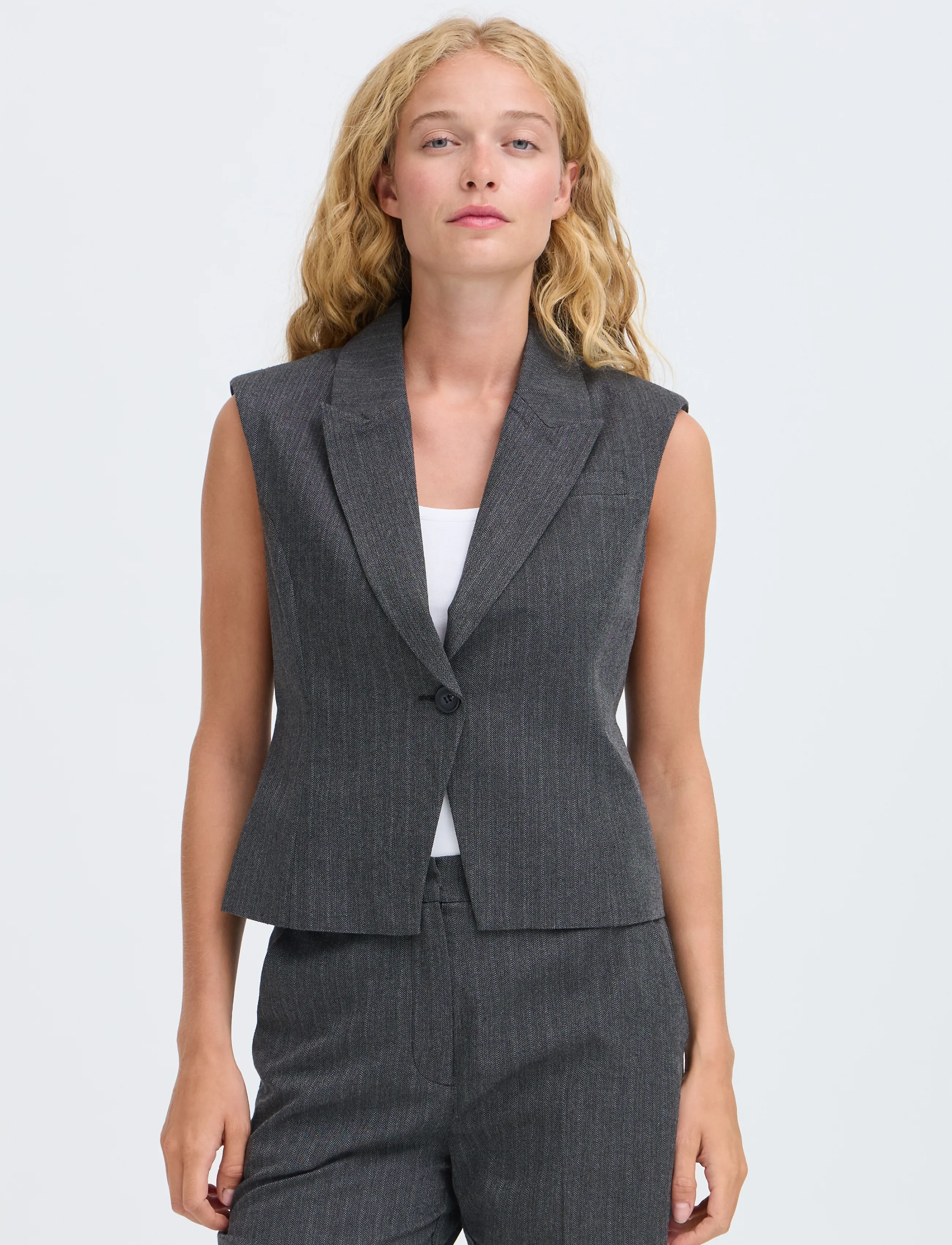 b.young - BYELSIE WAISTCOAT - Ülikonna vestid - meteorite/grey mix - 5